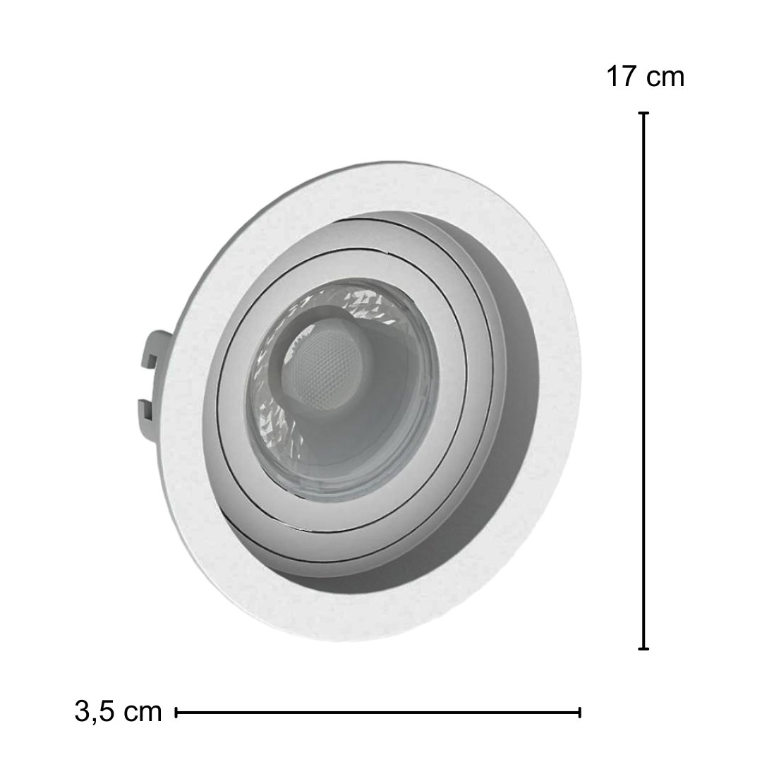 Spot Led Redondo Recuado Branco Par20 5,5W 2700K 25° Ip65 Osram