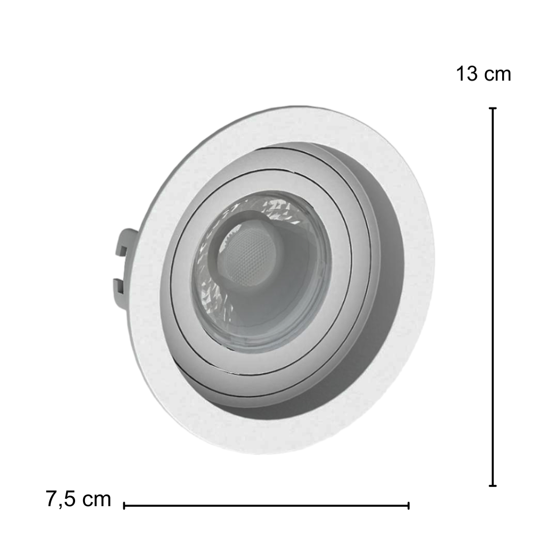 Spot Redondo Recuado Branco Par20 7W 3000K 525Lm Bivolt Osram