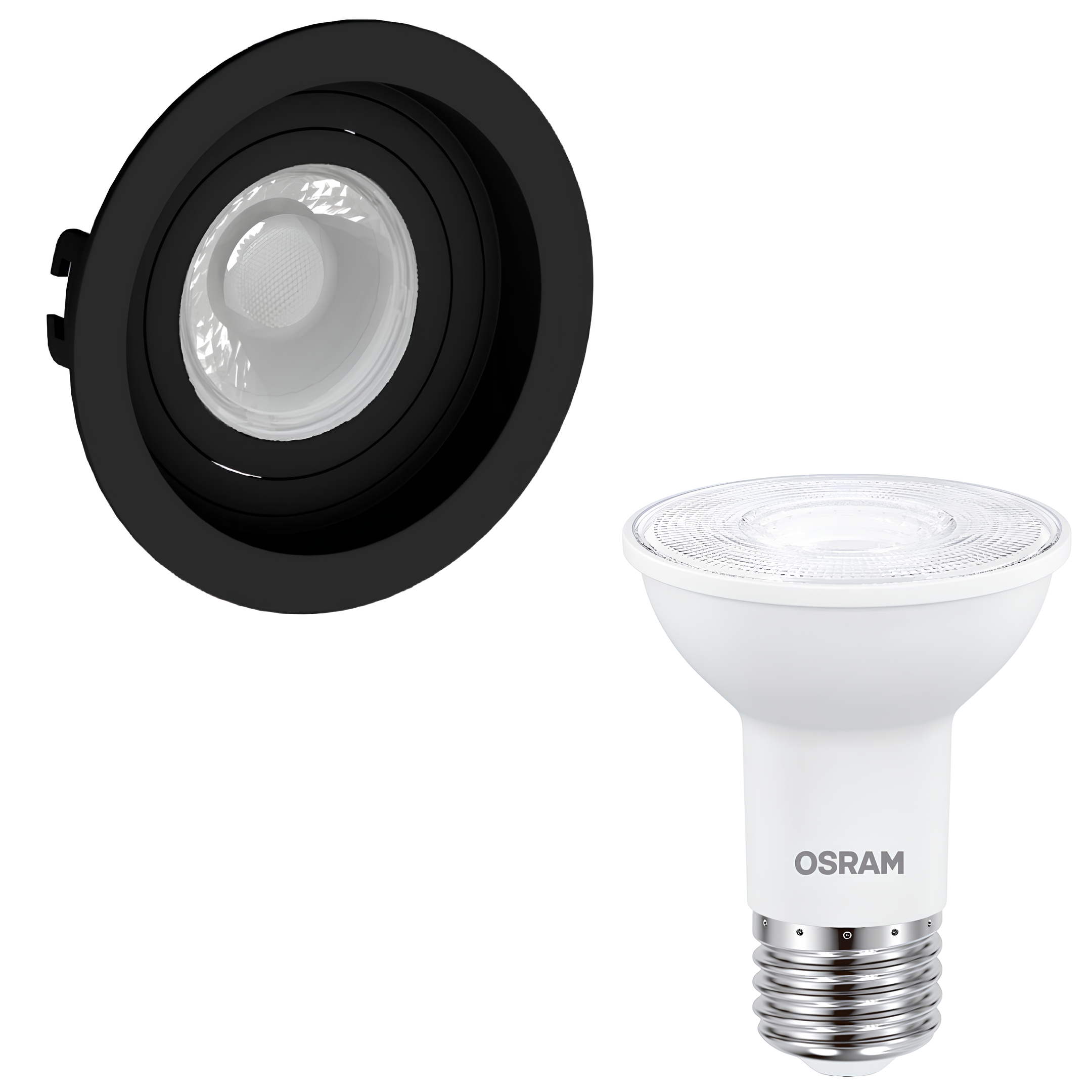 Spot Led Redondo Recuado Preto Par20 5,5W 2700K 25° Ip65 Osram