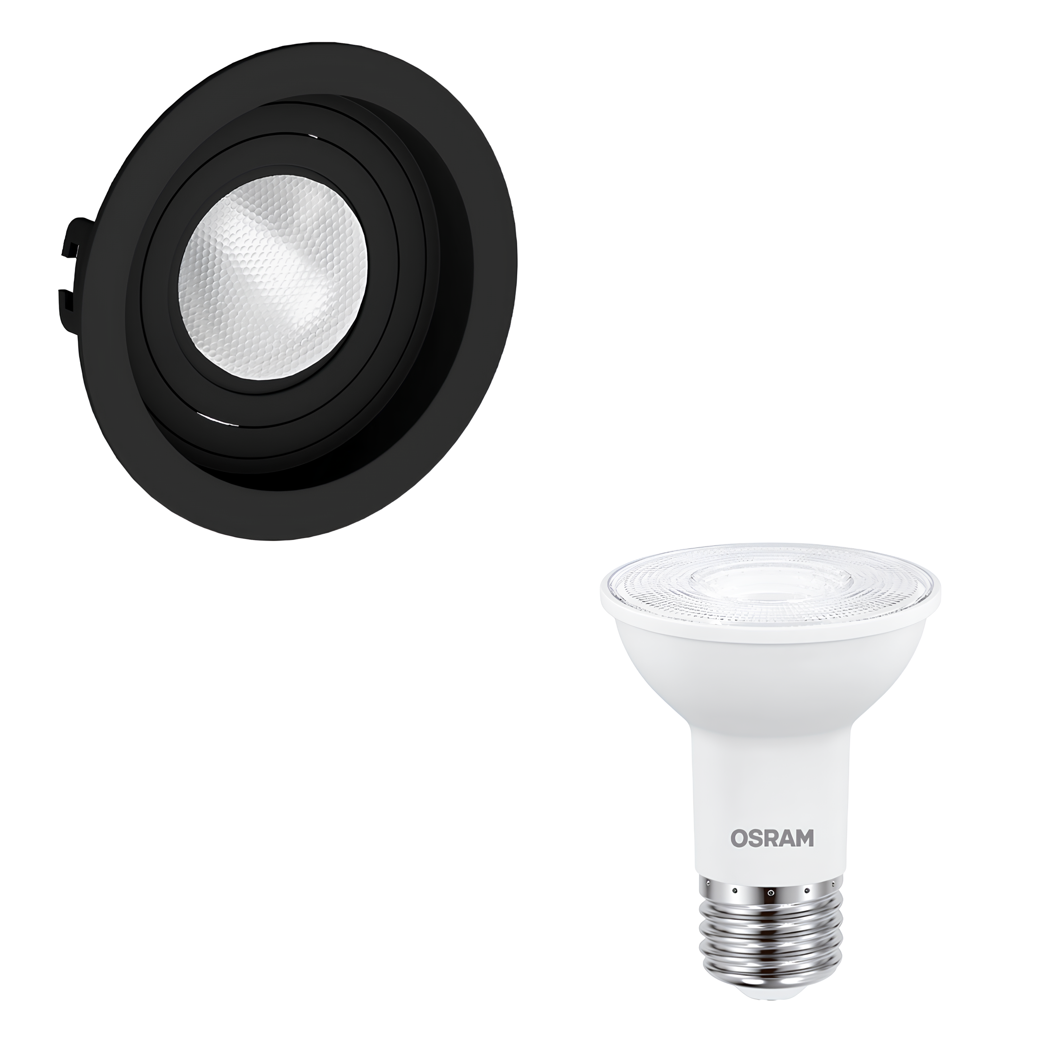 Spot Redondo Embutir Recuado Preto Par20 5,5W 525Lm Osram