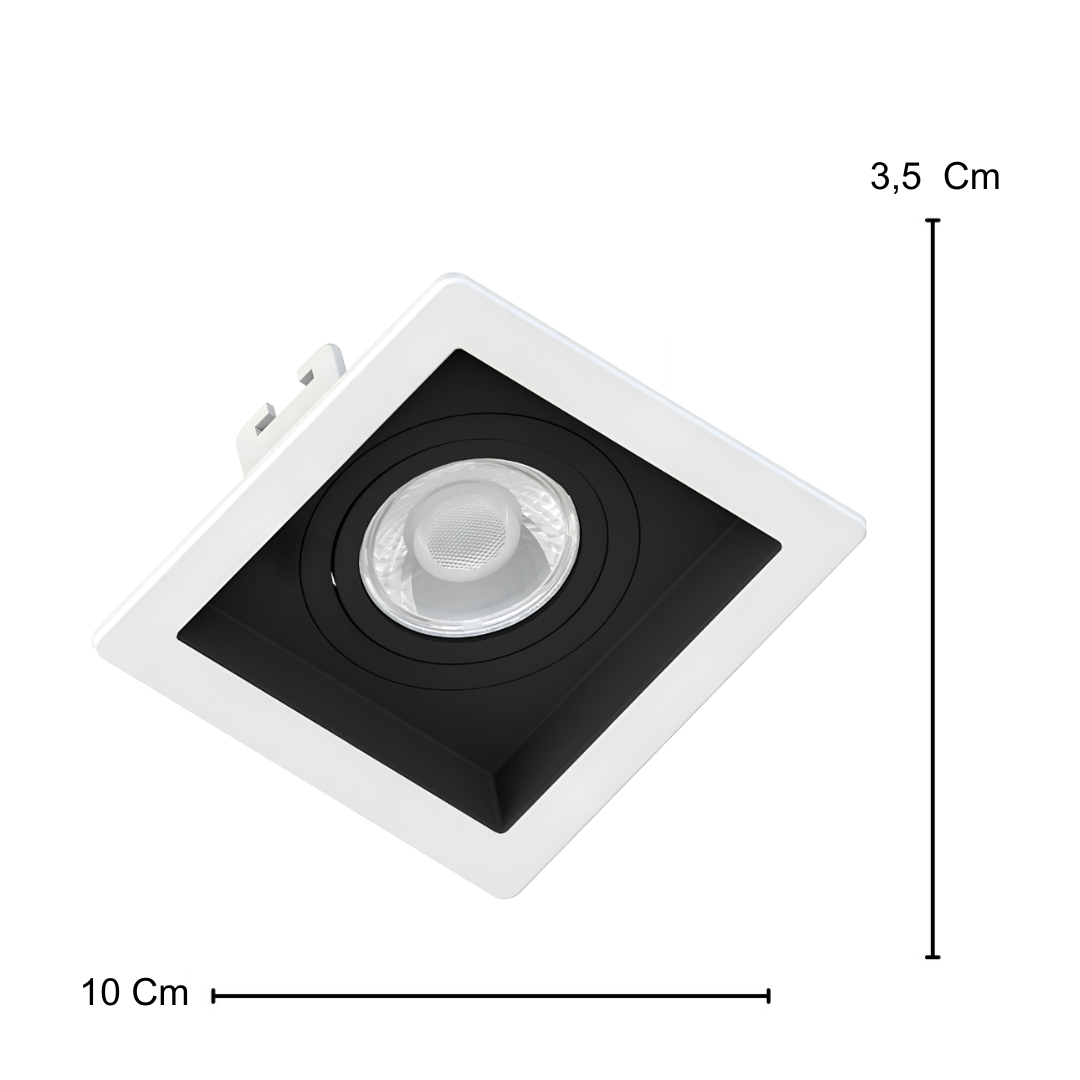 Spot Quadrado Recuado Br/Pt Par16 Dim 5,5W 2700K 127V Osram