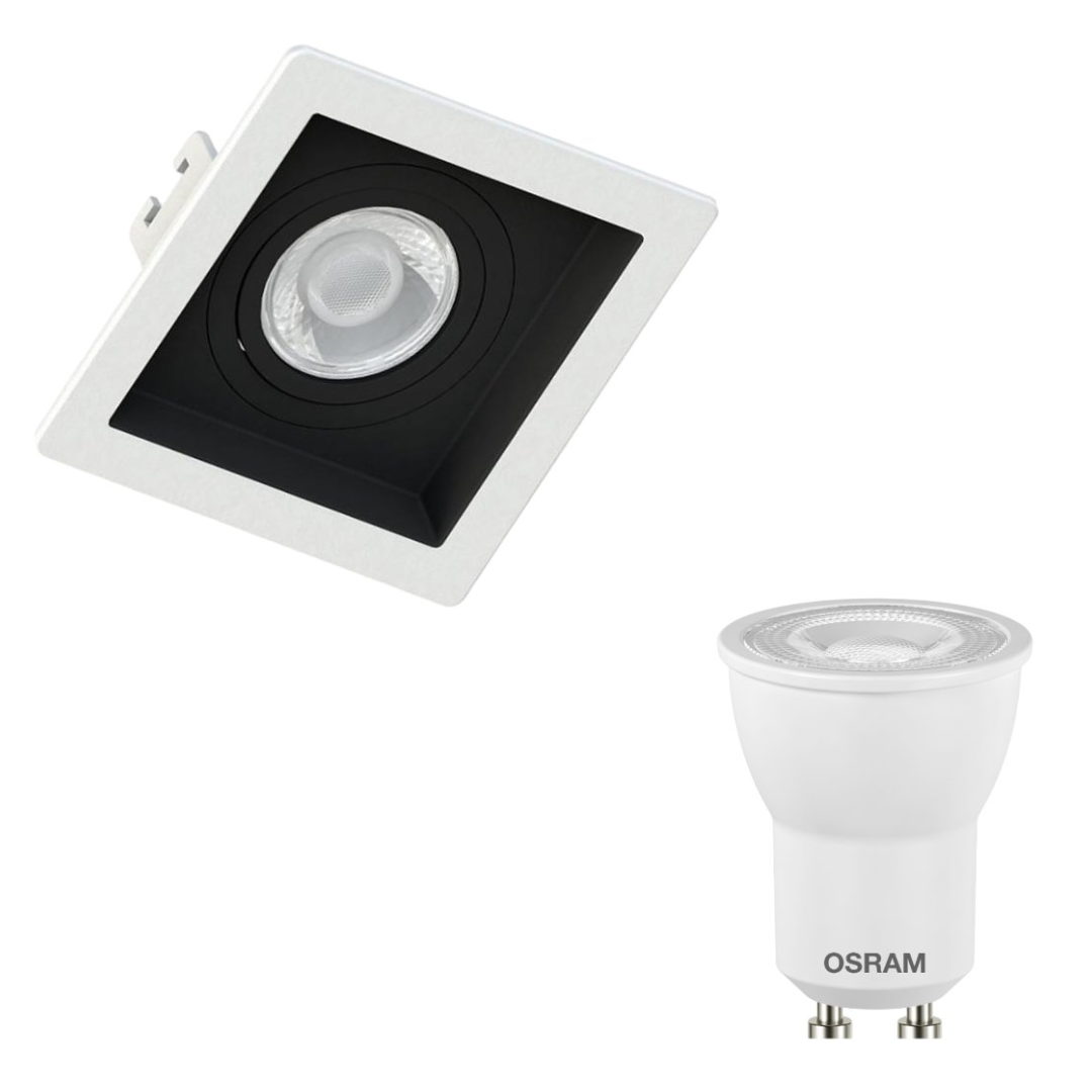 Spot Led Quadrado Embutir Br/Pt Par11 3W 300Lm Bivolt Osram
