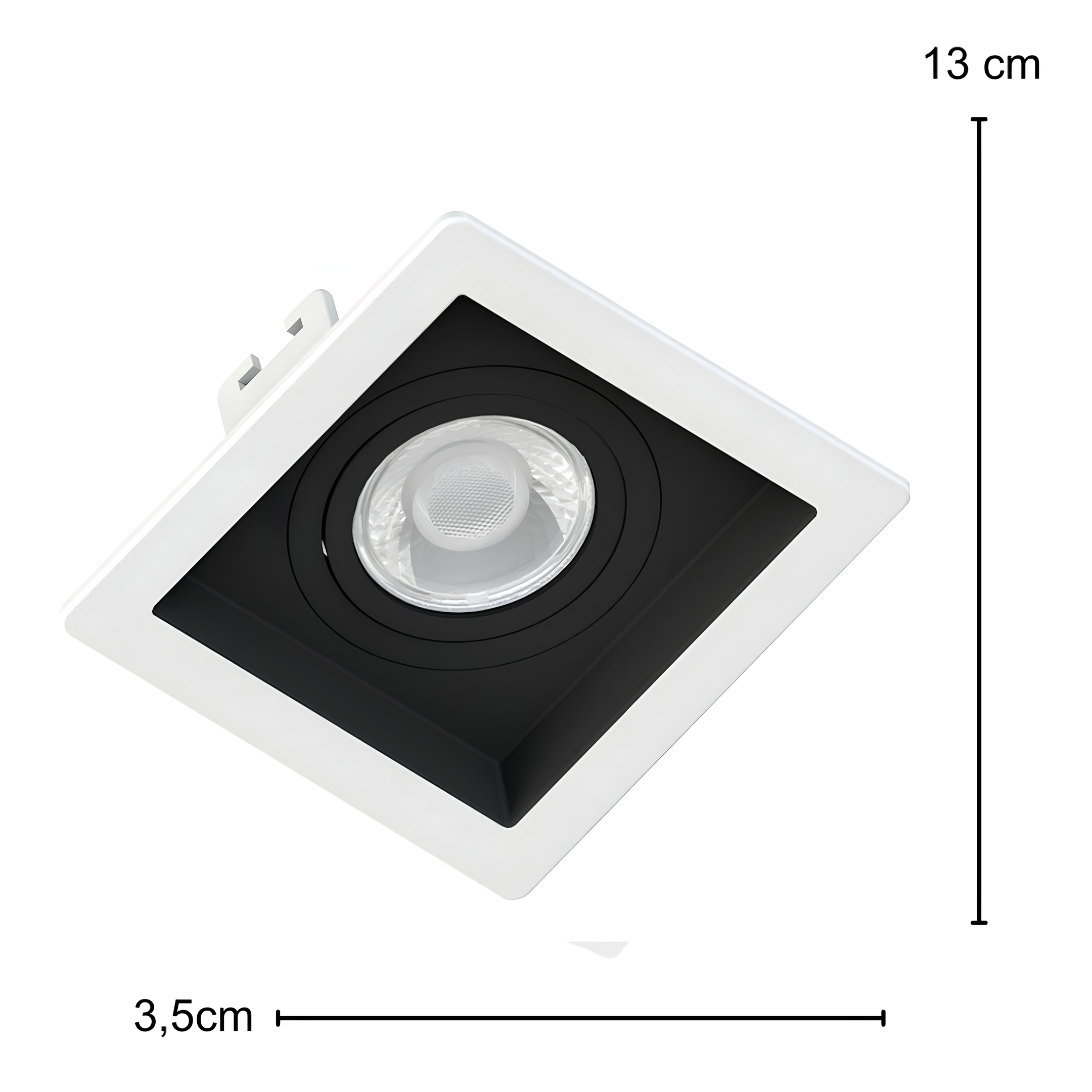 Spot Quadrado Recuado Br/Pt Par20 7W 3000K 525Lm Bivolt Osram