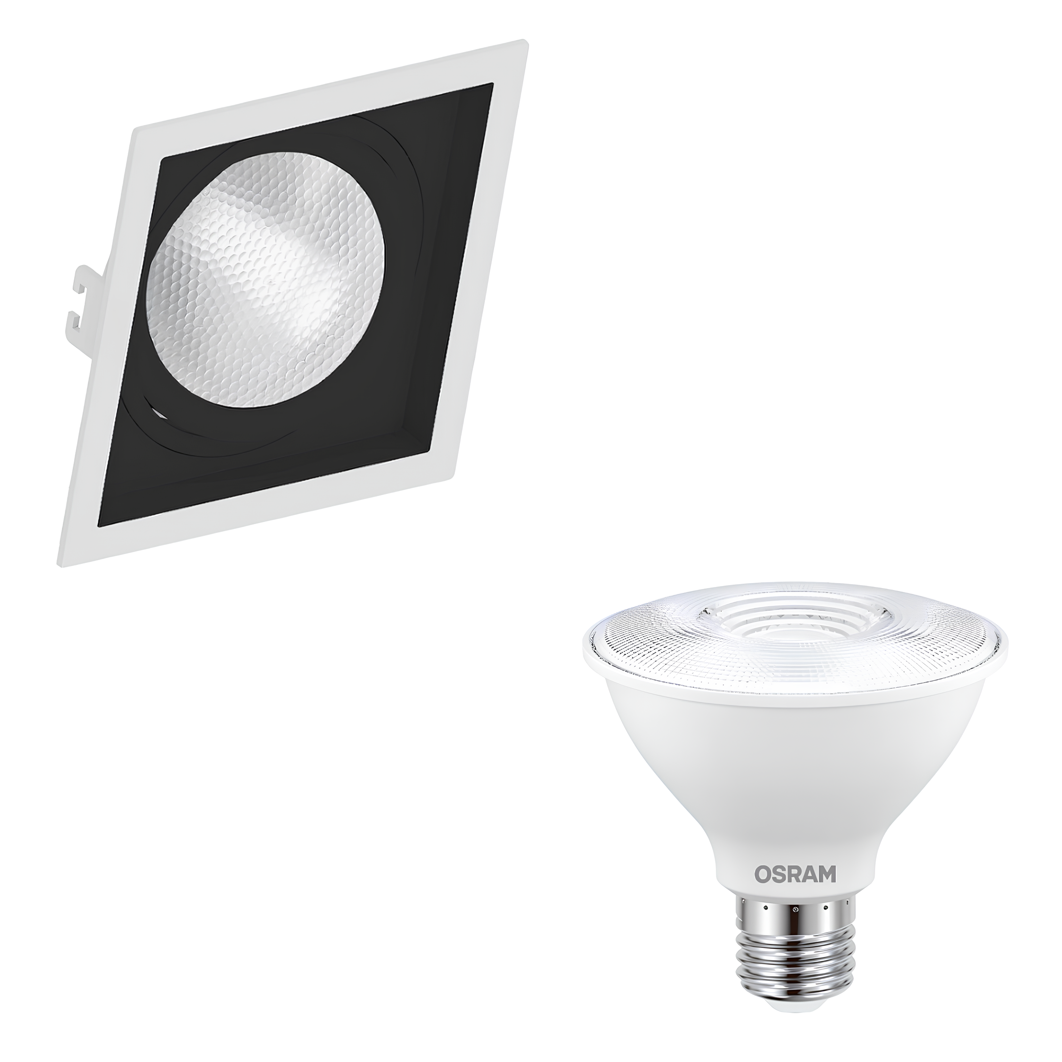 Spot Led Quadrado Recuado Br/Pt Par30 9,5W 900Lm Ip20 Osram