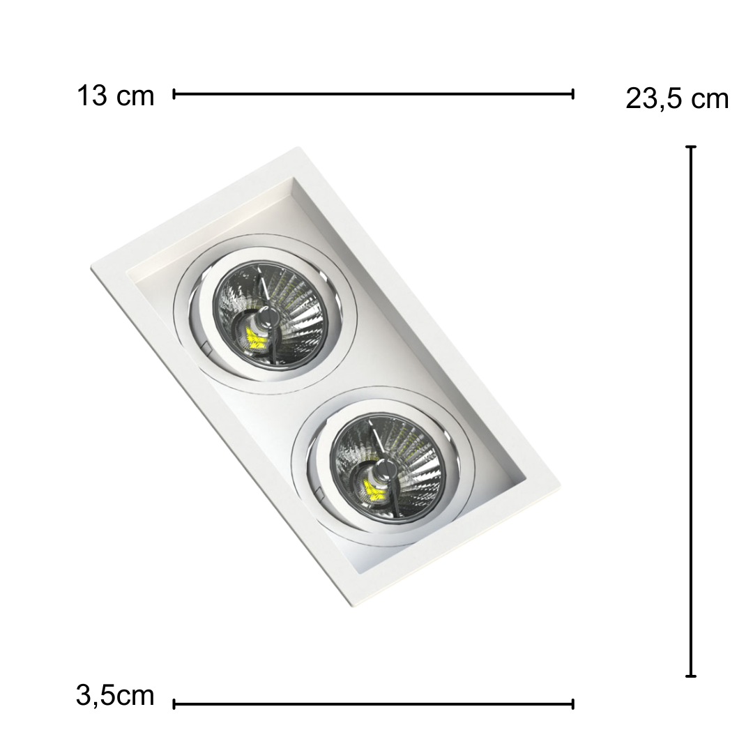 Spot Retangular Embutir Recuado Br 2 Ar70 Dim 4,8W 2700K Biv Ledvance