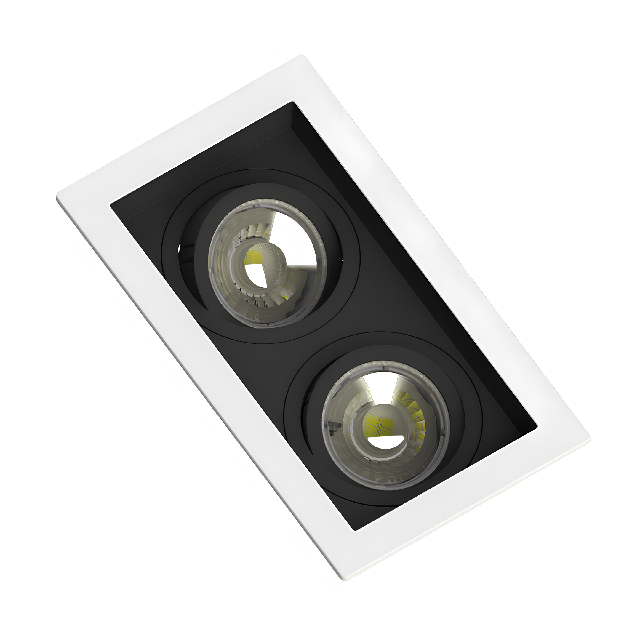 Spot Led Retangular Recuado Br/Pt 2x Par16 4W 350Lm Osram