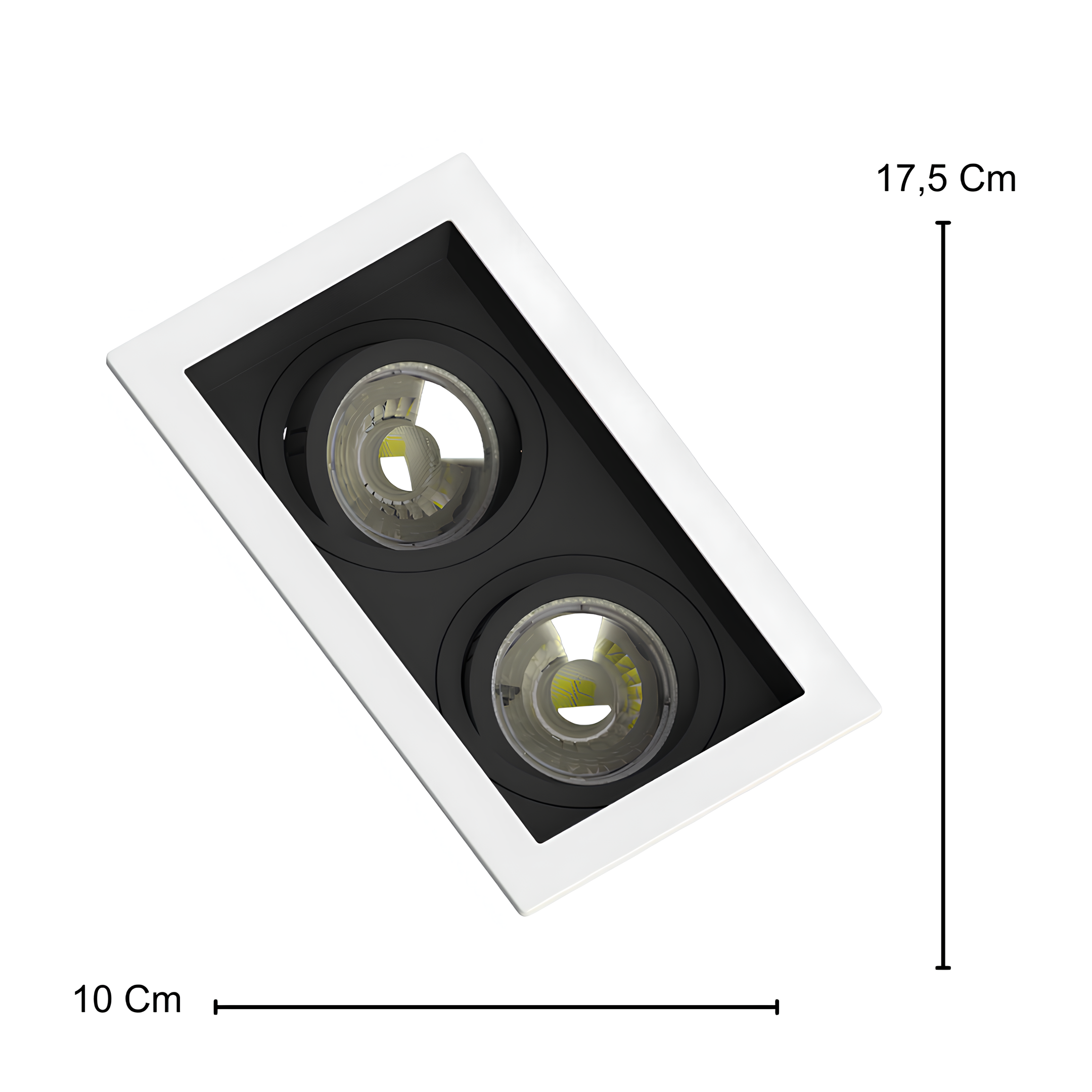 Spot Led Retangular Recuado Br/Pt 2x Par16 4W 350Lm Osram