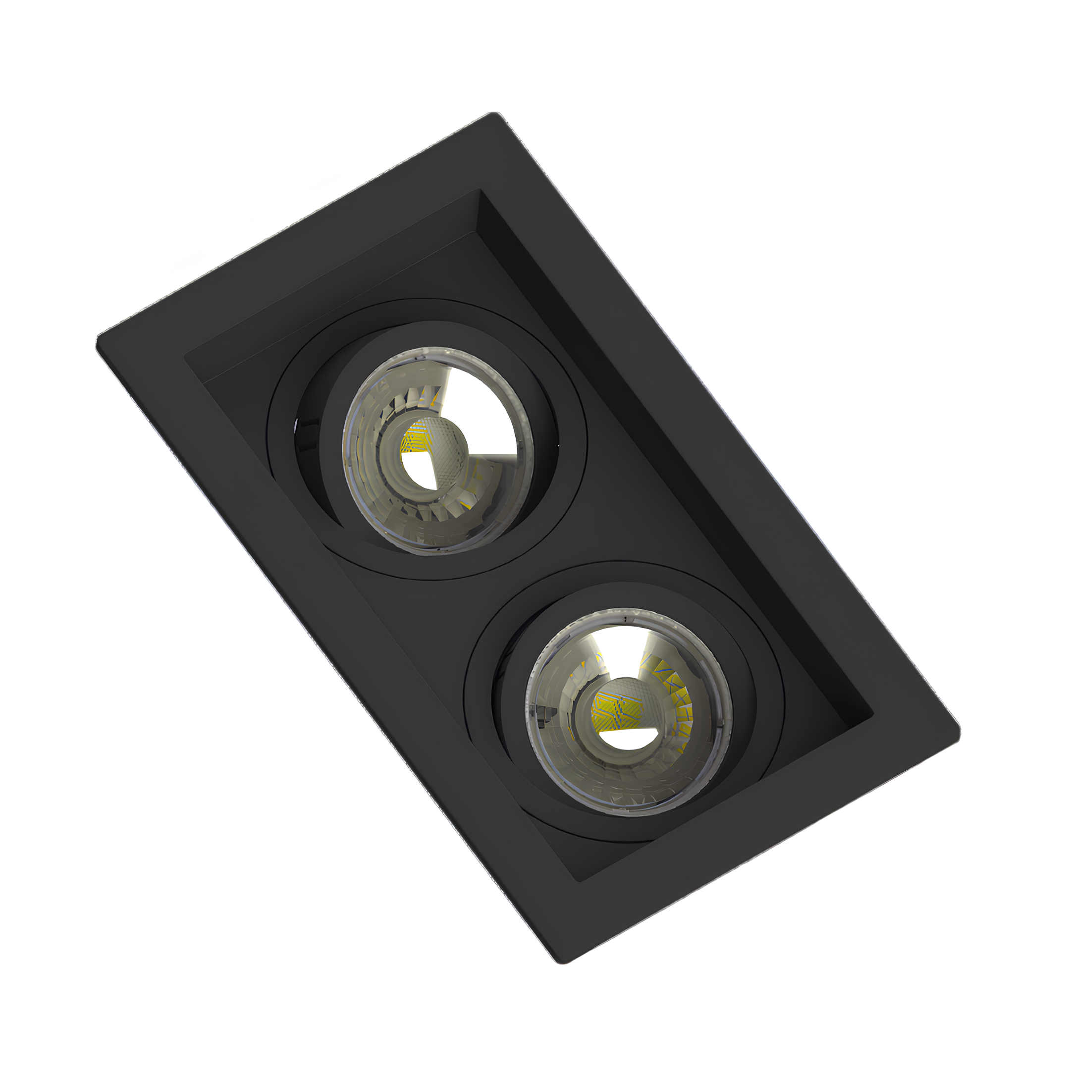 Spot Led Retangular Recuado Preto 2x Par16 4W 350Lm Osram