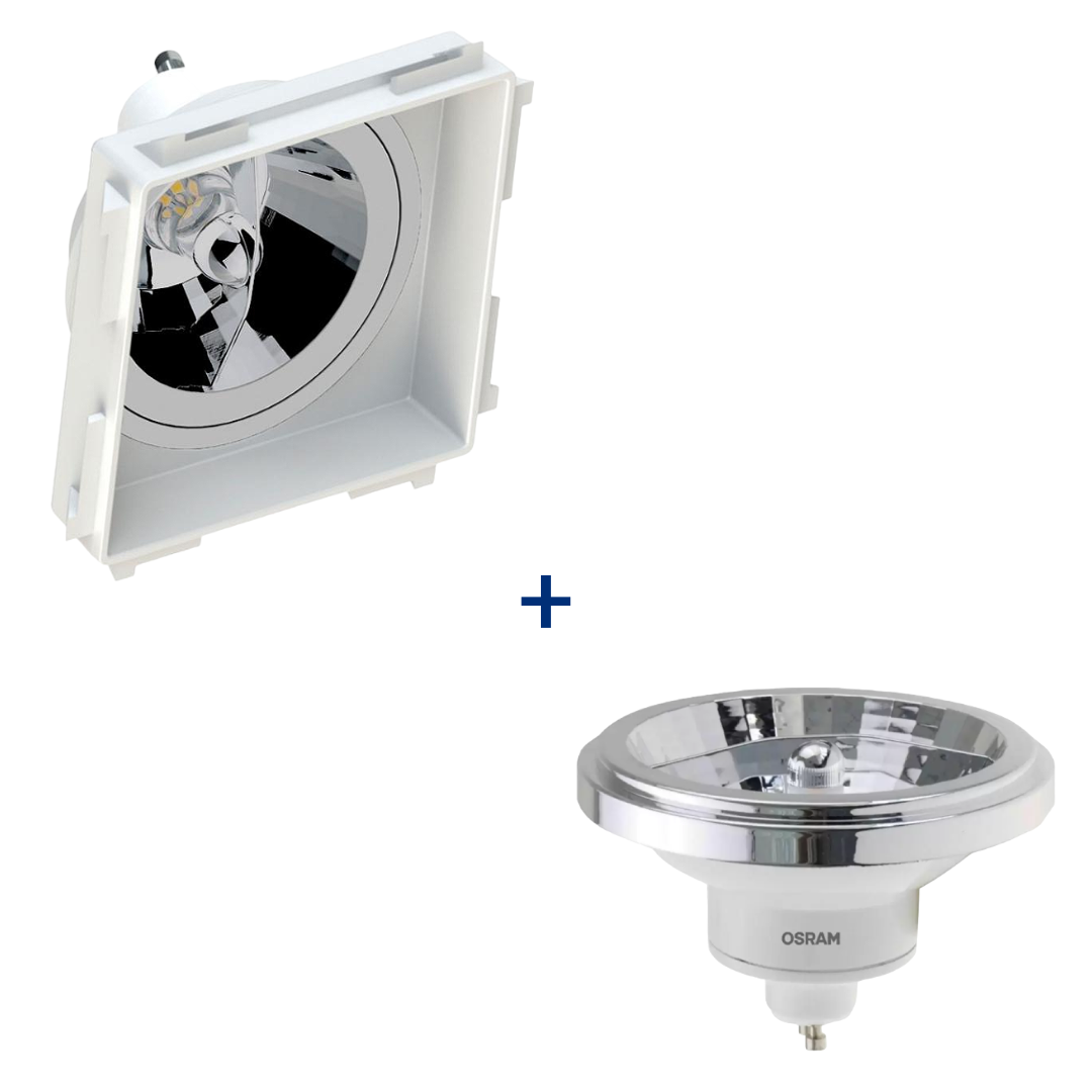 Spot Quadrado Recuado No Frame Br Ar111 Dim 12W 2700K Biv Ledvance