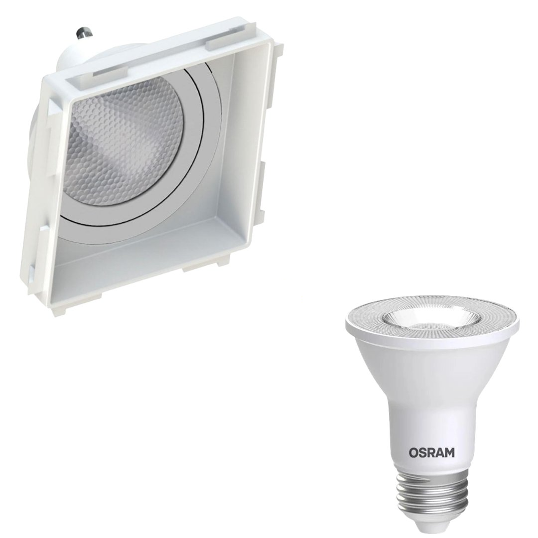 Spot Led Quadrado No Frame Branco Par20 5,5W 2700K 525Lm 25° Osram