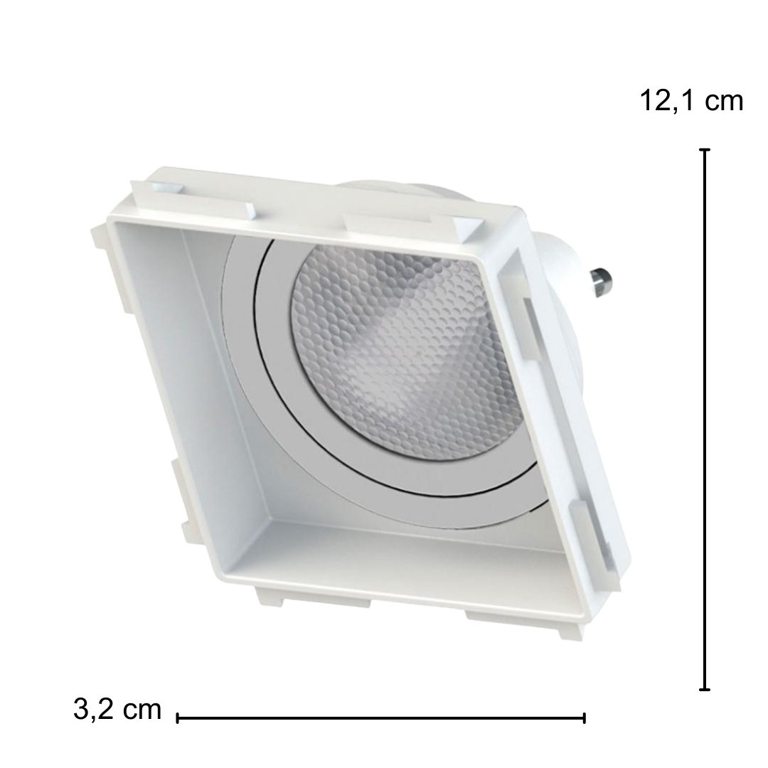 Spot Led Quadrado No Frame Branco Par20 5,5W 2700K 525Lm 25° Osram