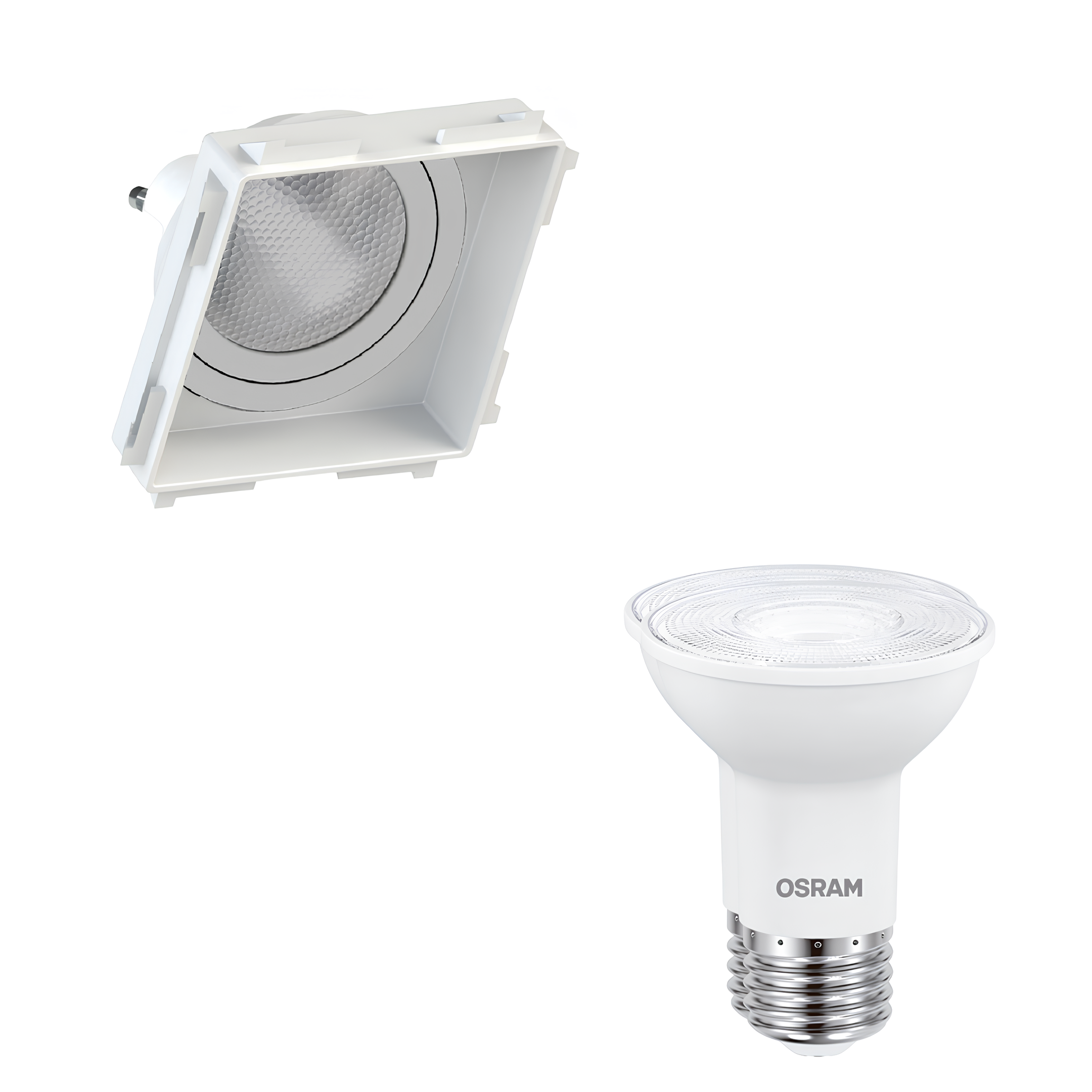 Spot Quadrado Embutir Recuado No Frame Br Par20 5,5W 525Lm Osram