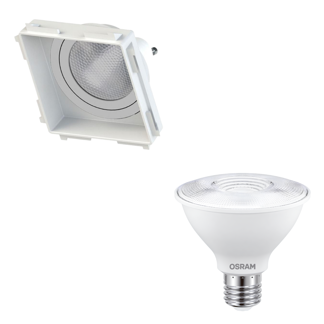 Spot Led Quadrado No Frame Branco Par30 9,5W 900Lm Ip20 Osram