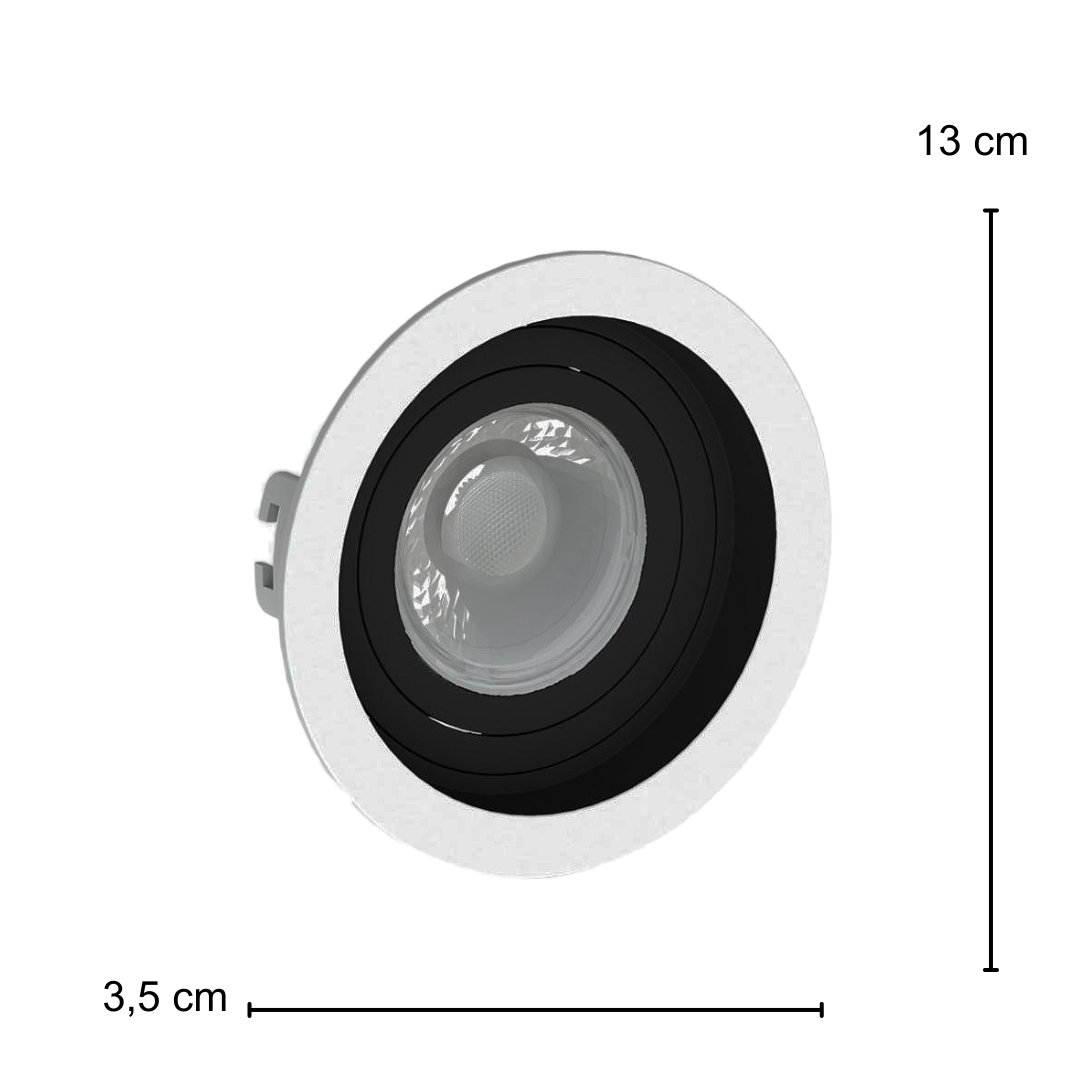 Spot Led Redondo Recuado Br/Pt Par20 5,5W 2700K 25° Ip65 Osram