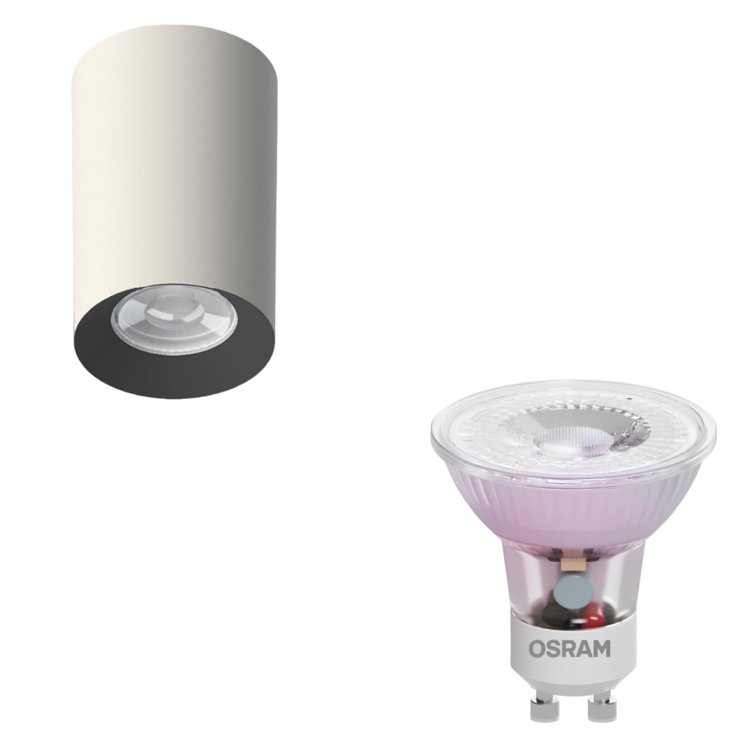 Spot Tower Led Redondo Recuado Br/Pt Par16 Glass 4W 370Lm Osram