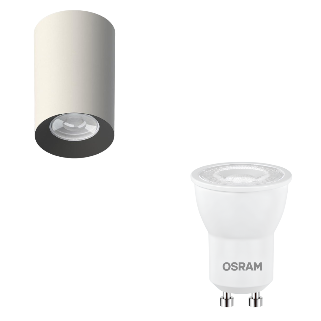 Spot Tower Led Redondo Recuado Br/Pt Par16 Dim 5,5W 550Lm Osram