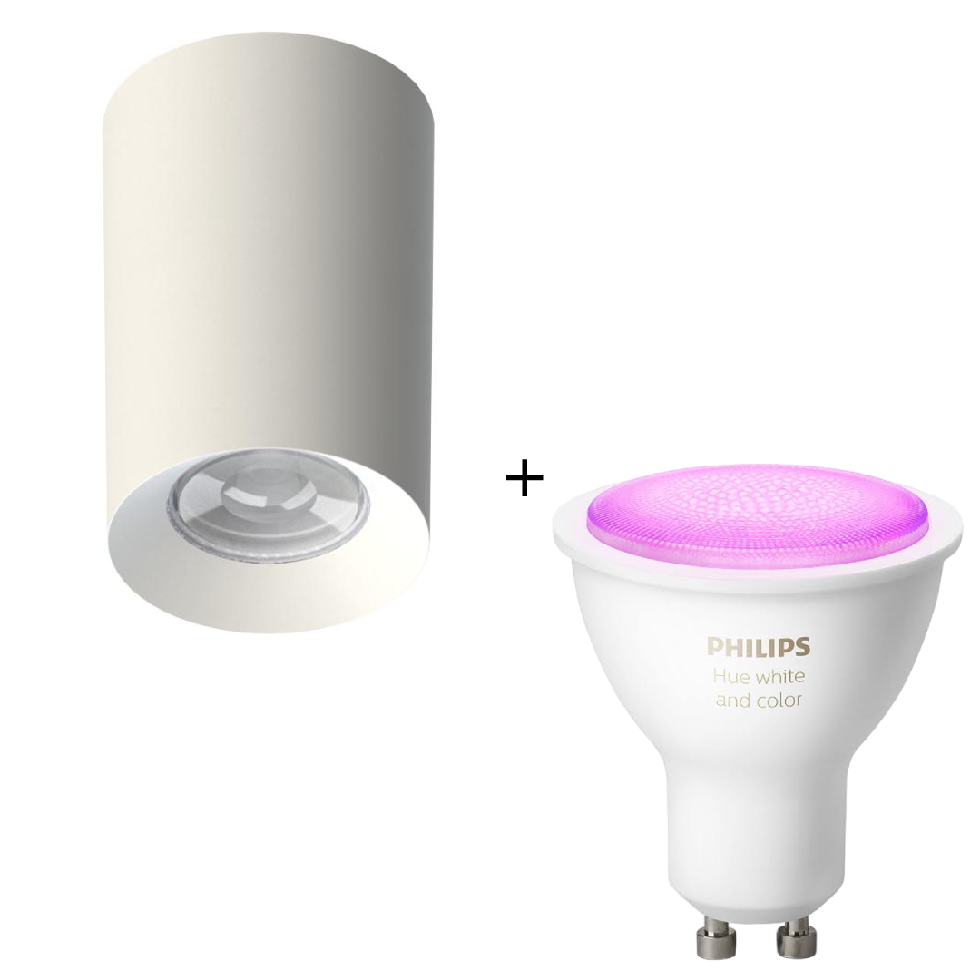 Plafon Tower Redonda Face Recuada branco Philips Hue Smart