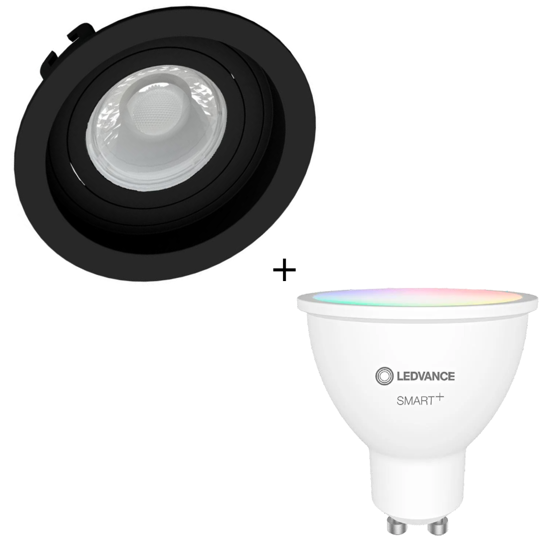 Spot Led Redondo Recuado Preto Par16 5W Rgbw 450Lm Bivolt Ledvance