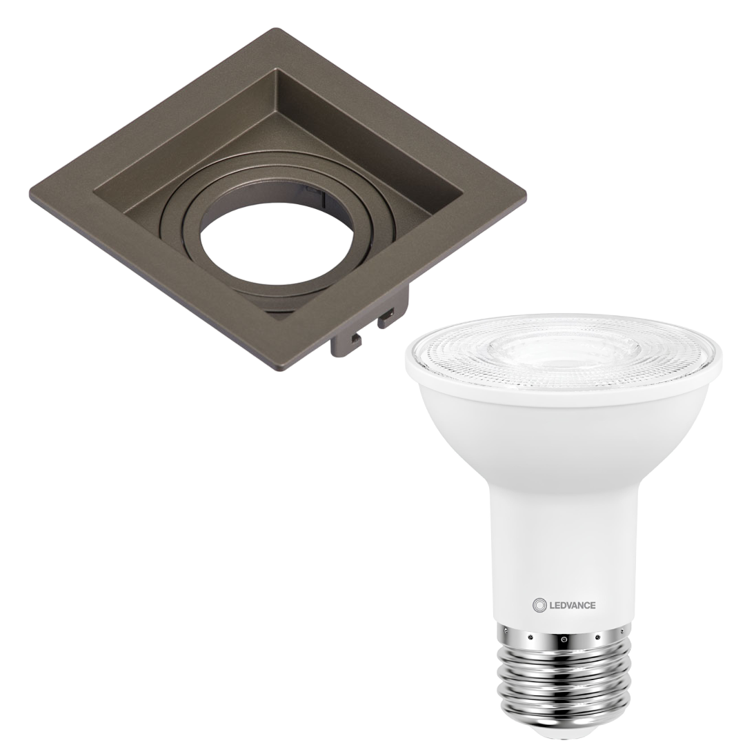 Spot Led Quadrado Recuado Chumbo Par20 5,5W 525Lm Ledvance