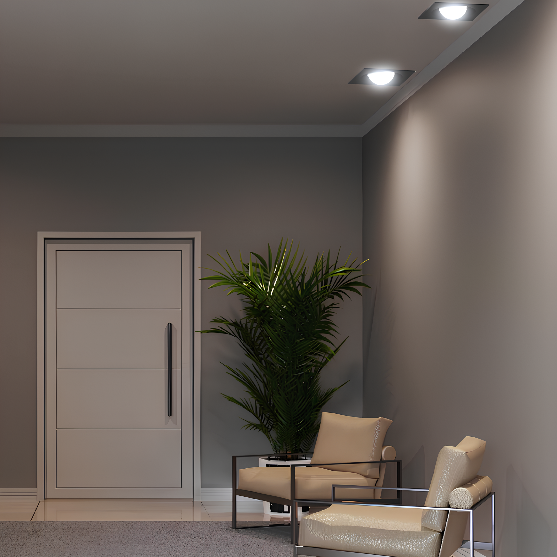 Spot Led Quadrado Embutir Bulbo Preto 4,5W 480Lm 180° Philips