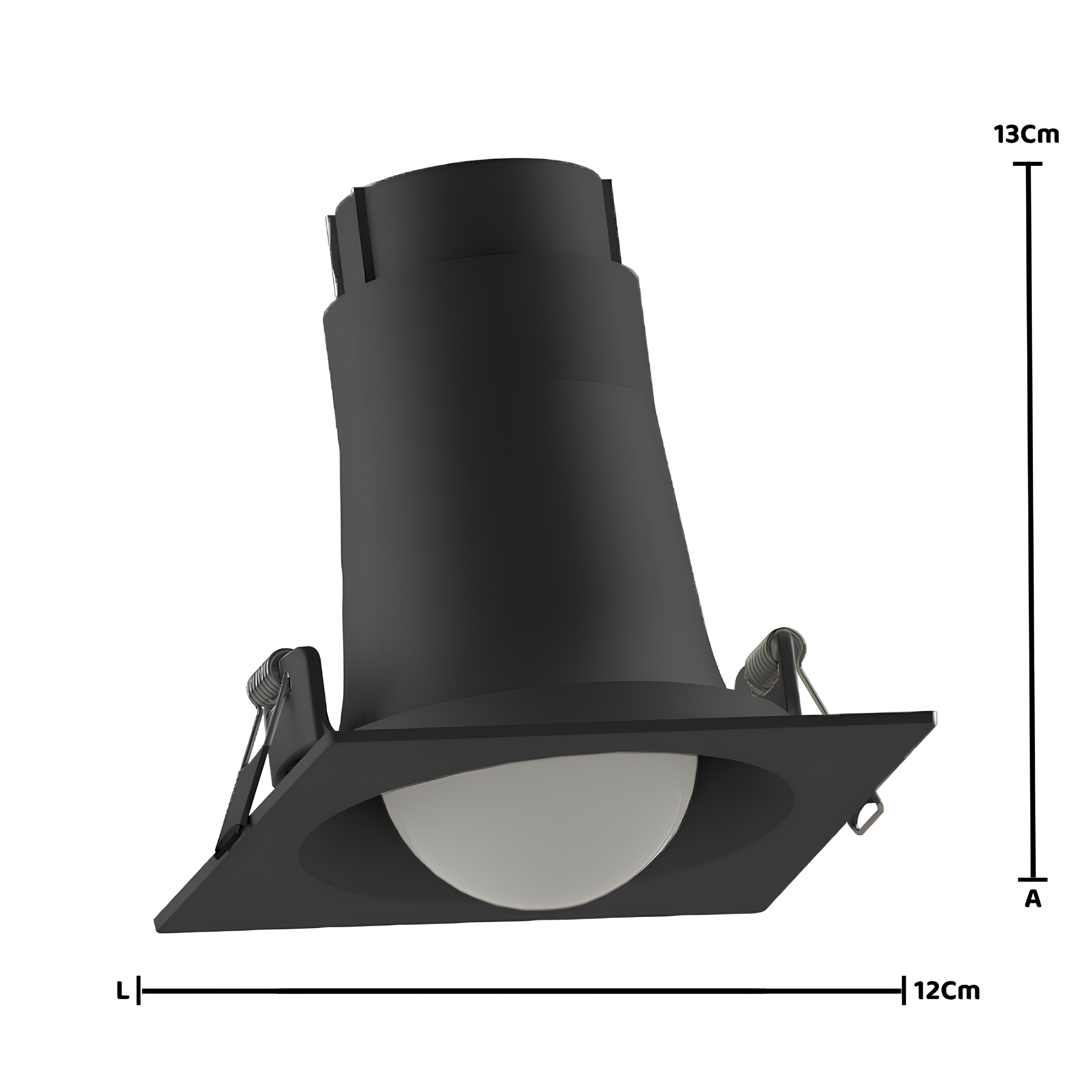 Spot Led Quadrado Embutir Bulbo Preto 4,5W 480Lm 180° Philips