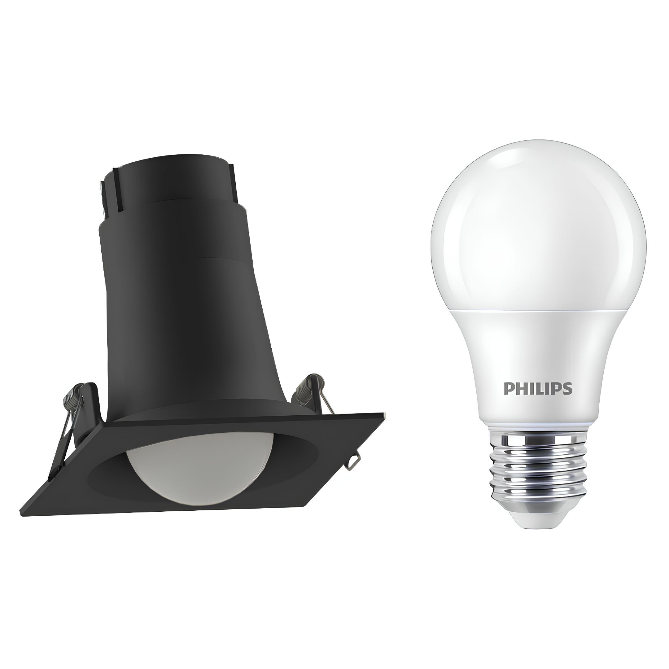 Spot Led Quadrado Embutir Bulbo Preto 4,5W 480Lm 180° Philips