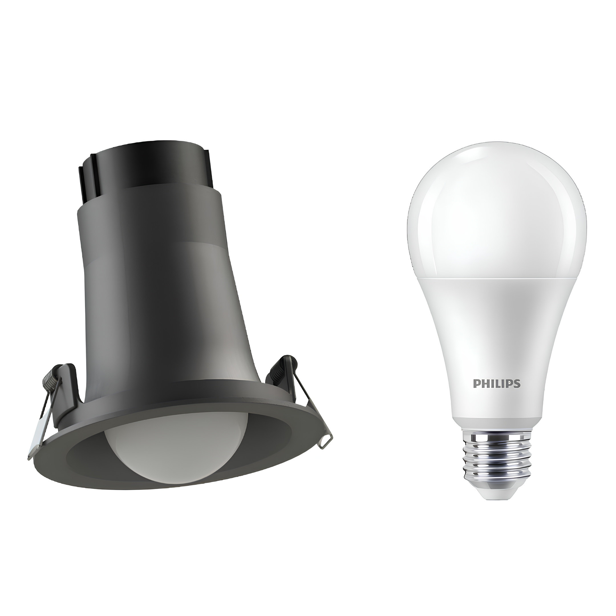 Spot Led Redondo Embutir Bulbo Preto 18W 6500K 1800Lm 150° Bivolt E27 Philips