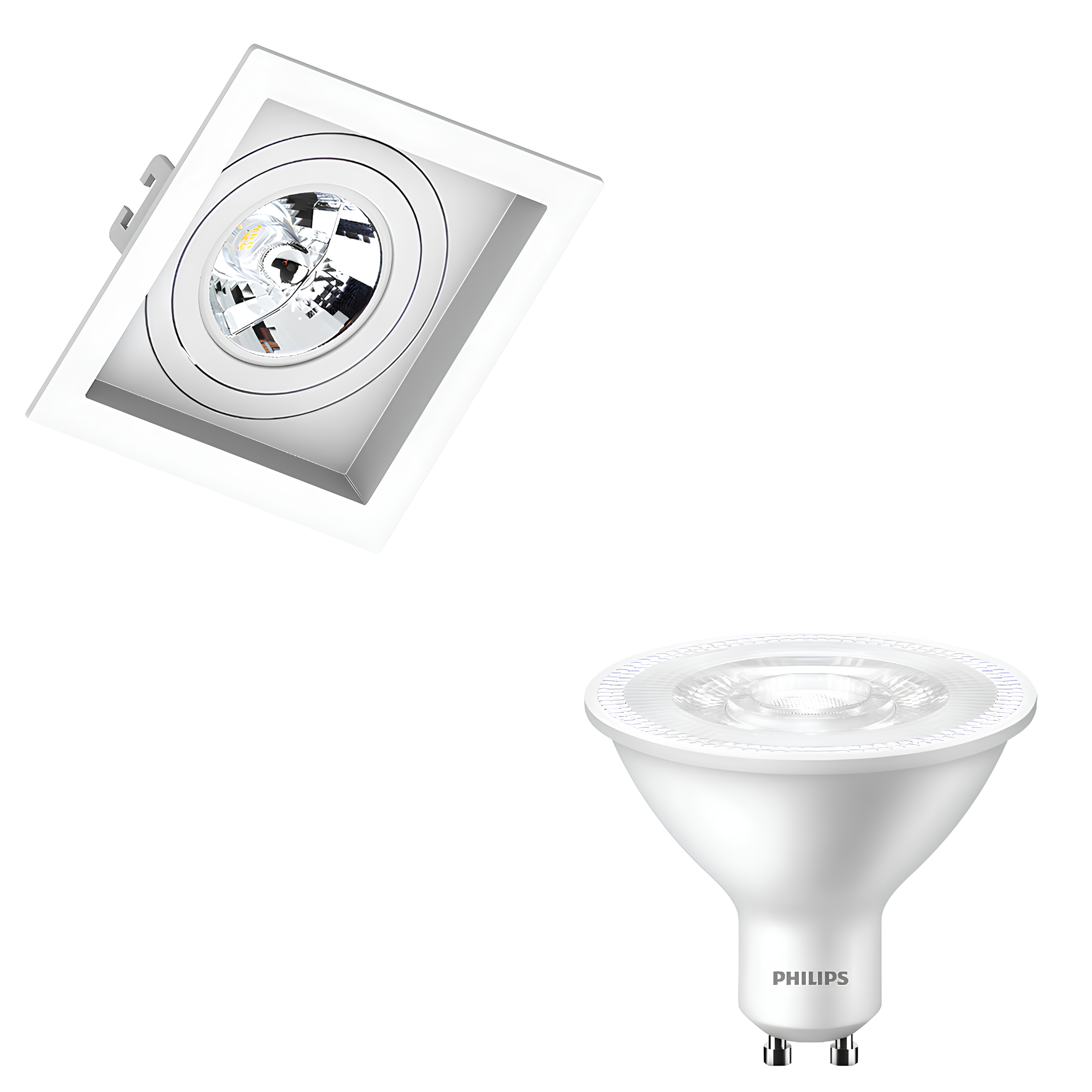 Spot Quadrado Recuado Ar70 Branco 5W 2700K 525Lm Philips