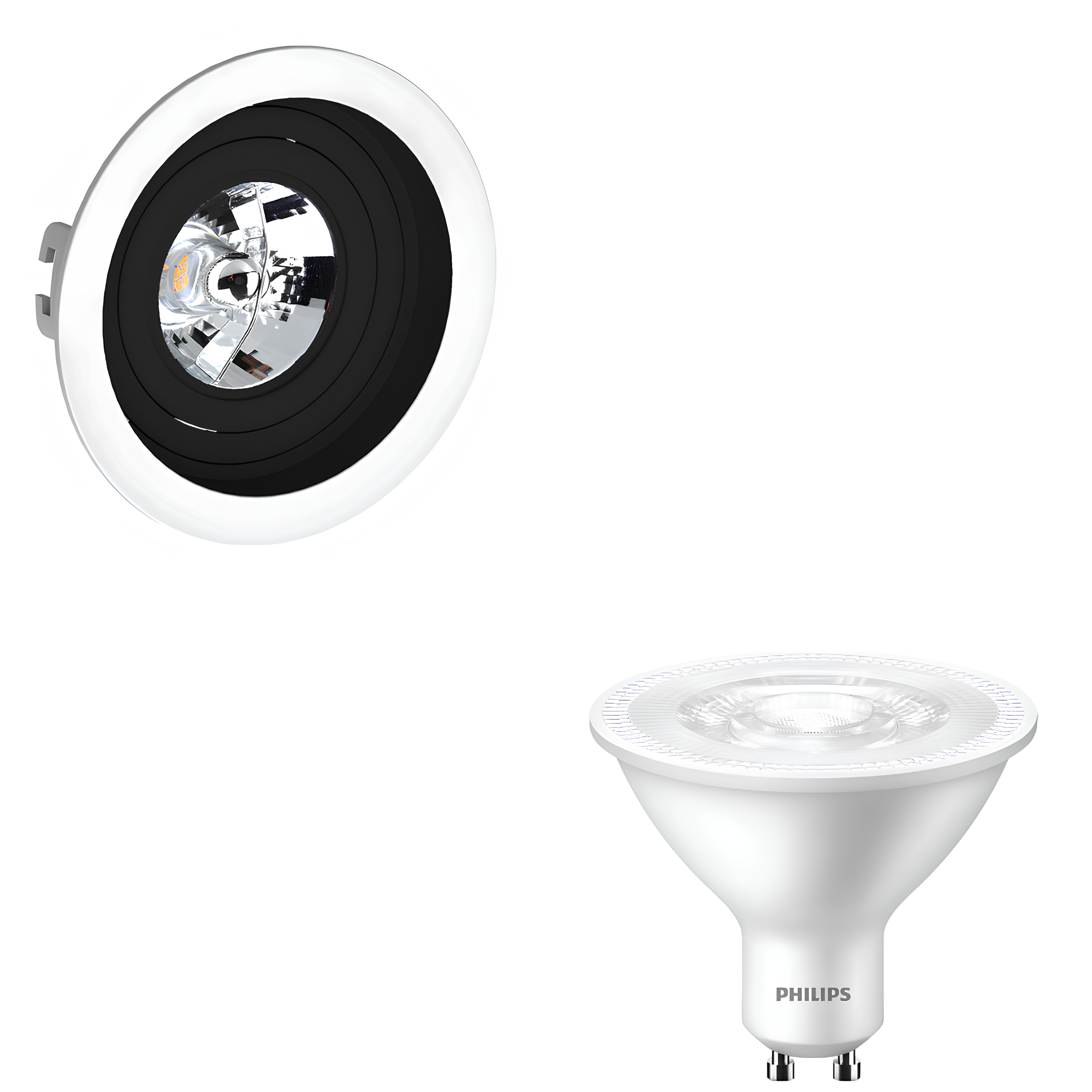 Spot Led Redondo Recuado Ar70 Br/Pt 5W 2700K 525Lm Philips