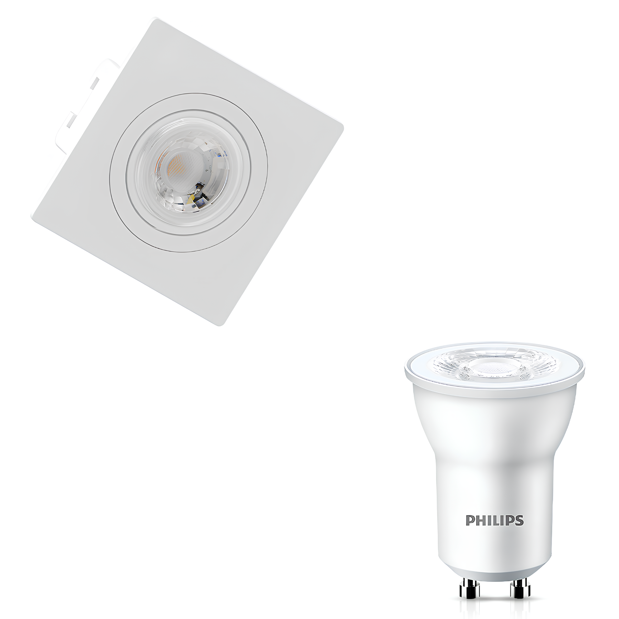 Spot Led Quadrado Face Plana Mini Dicroica Br 3,5W 250Lm Philips