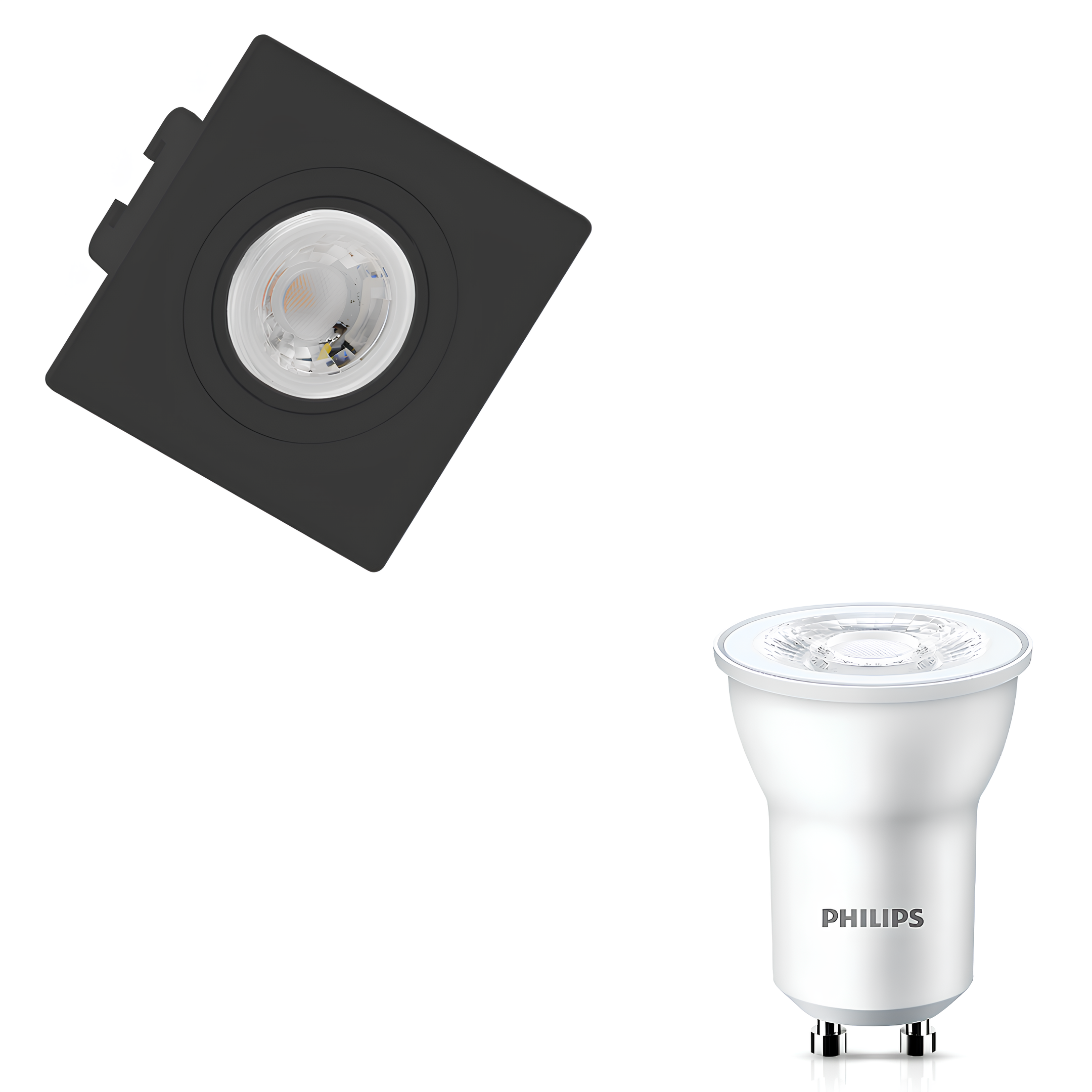 Spot Led Quadrado Face Plana Mini Dicroica Pt 3,5W 250Lm Philips