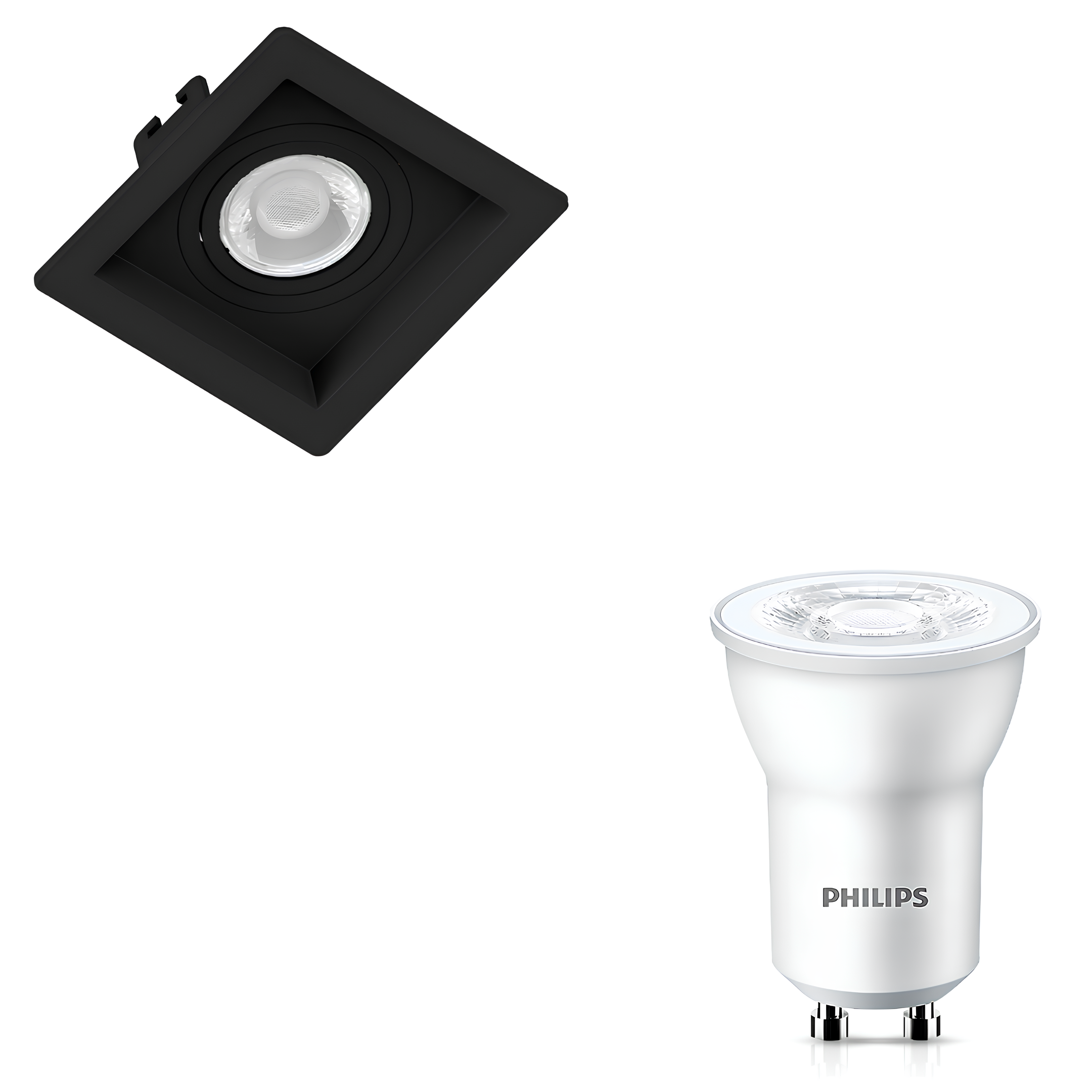 Spot Led Quadrado Recuado Mini Dicroica Pt 3,5W 250Lm Philips