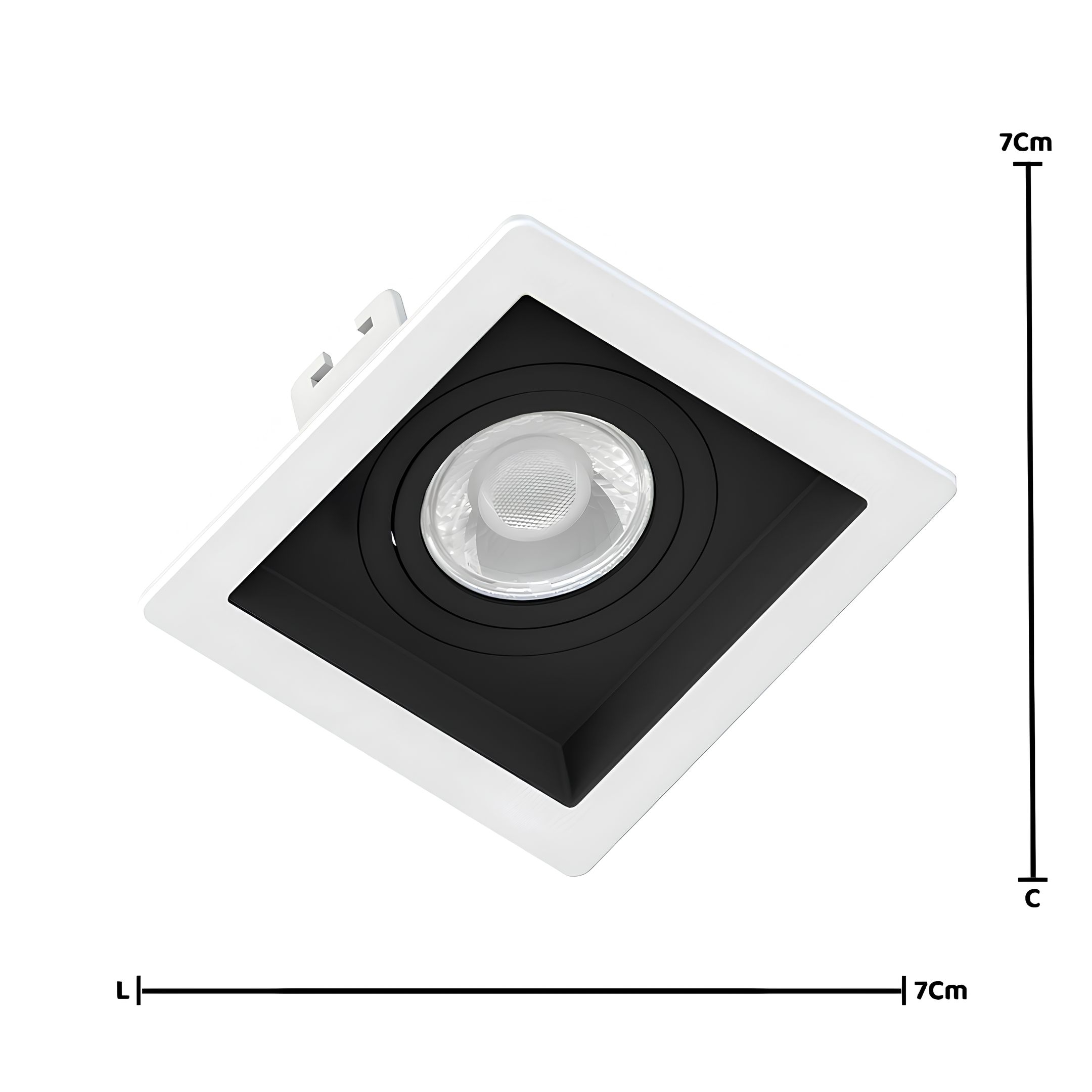 Spot Led Quadrado Mini Dicroica Borda Branca Recuo Pt 3,5W 250Lm Philips