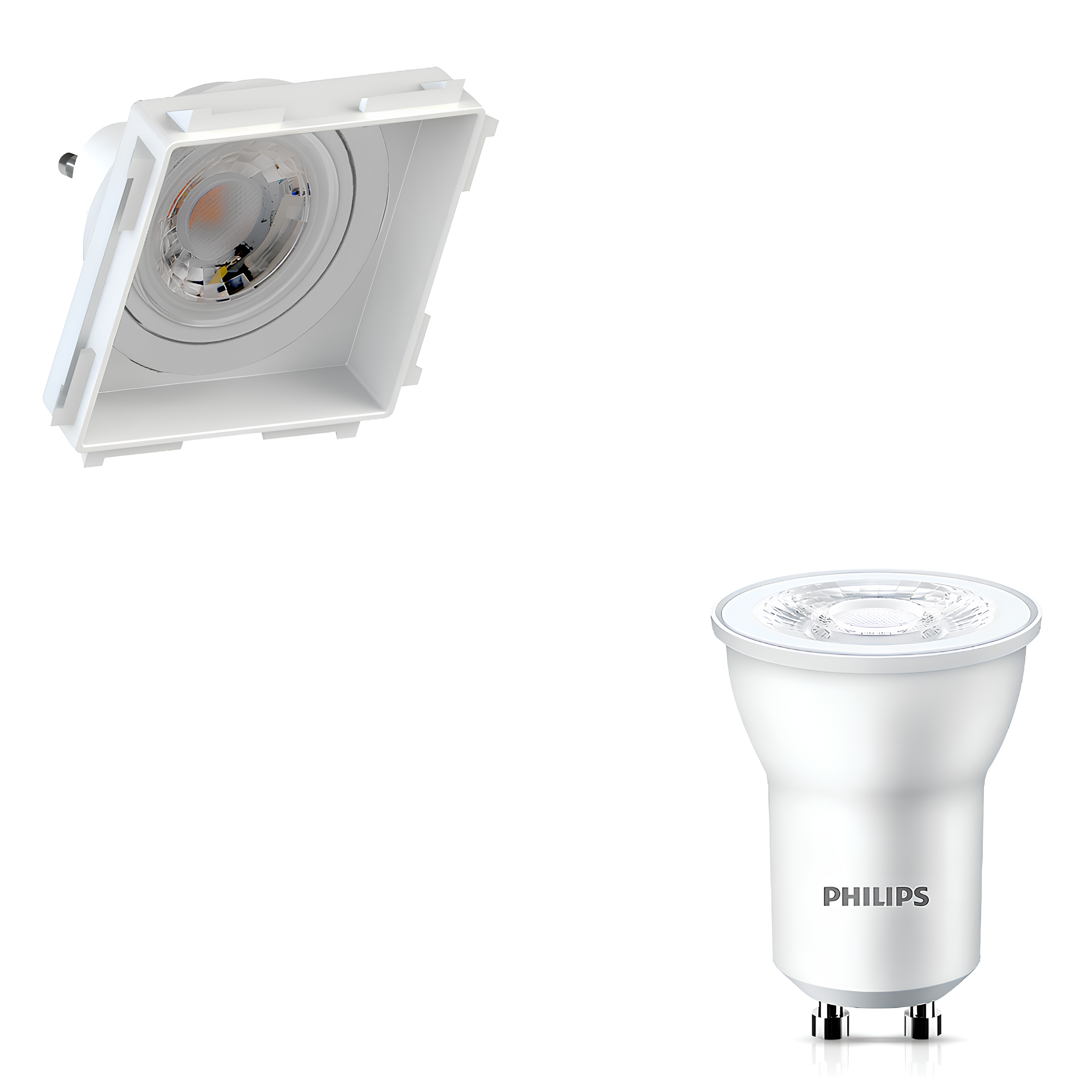 Spot Led Quadrado No Frame Mini Dicroica Br 3,5W 250Lm Philips