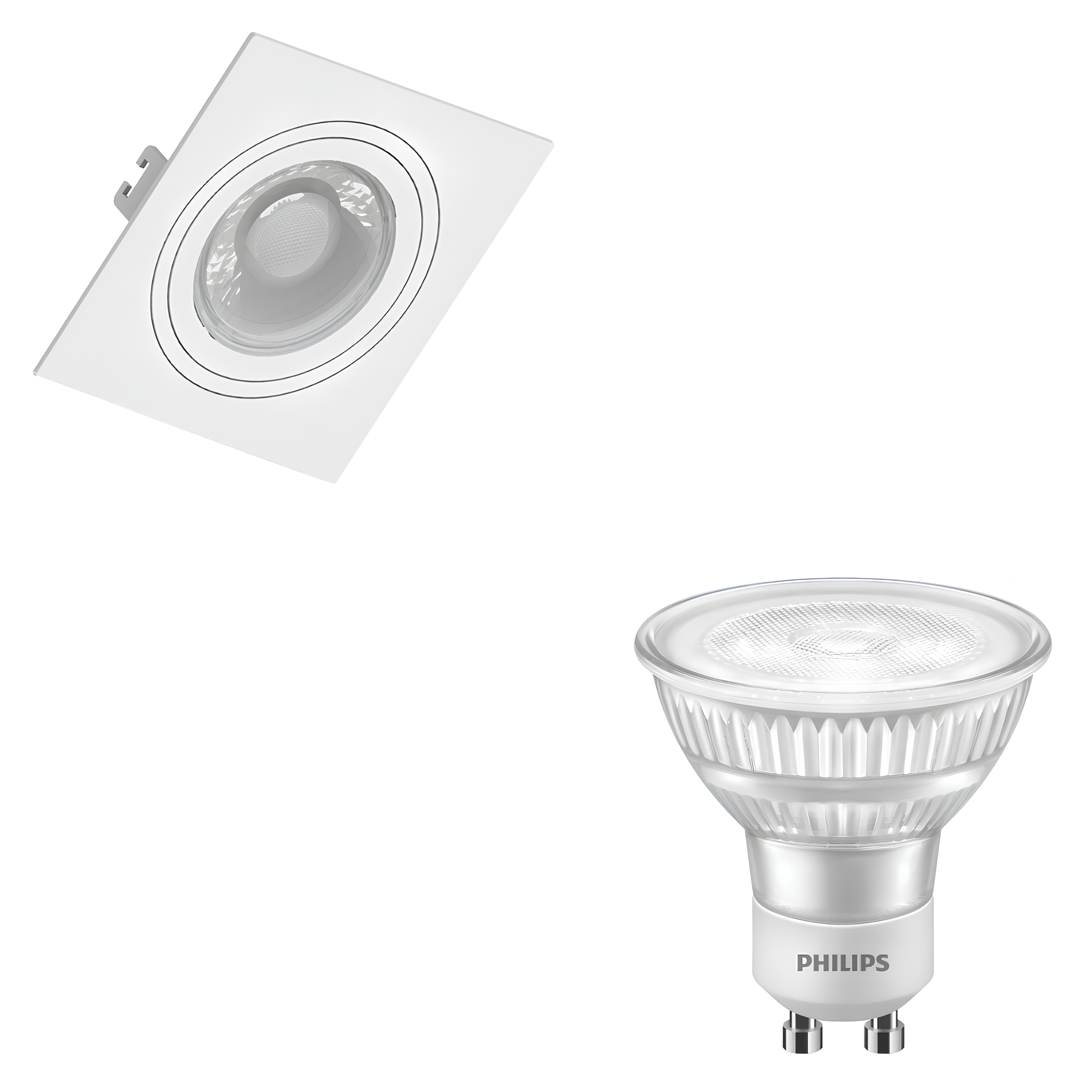 Spot Quadrado Embutir Dicroica Branco 4W 350Lm 36° Philips