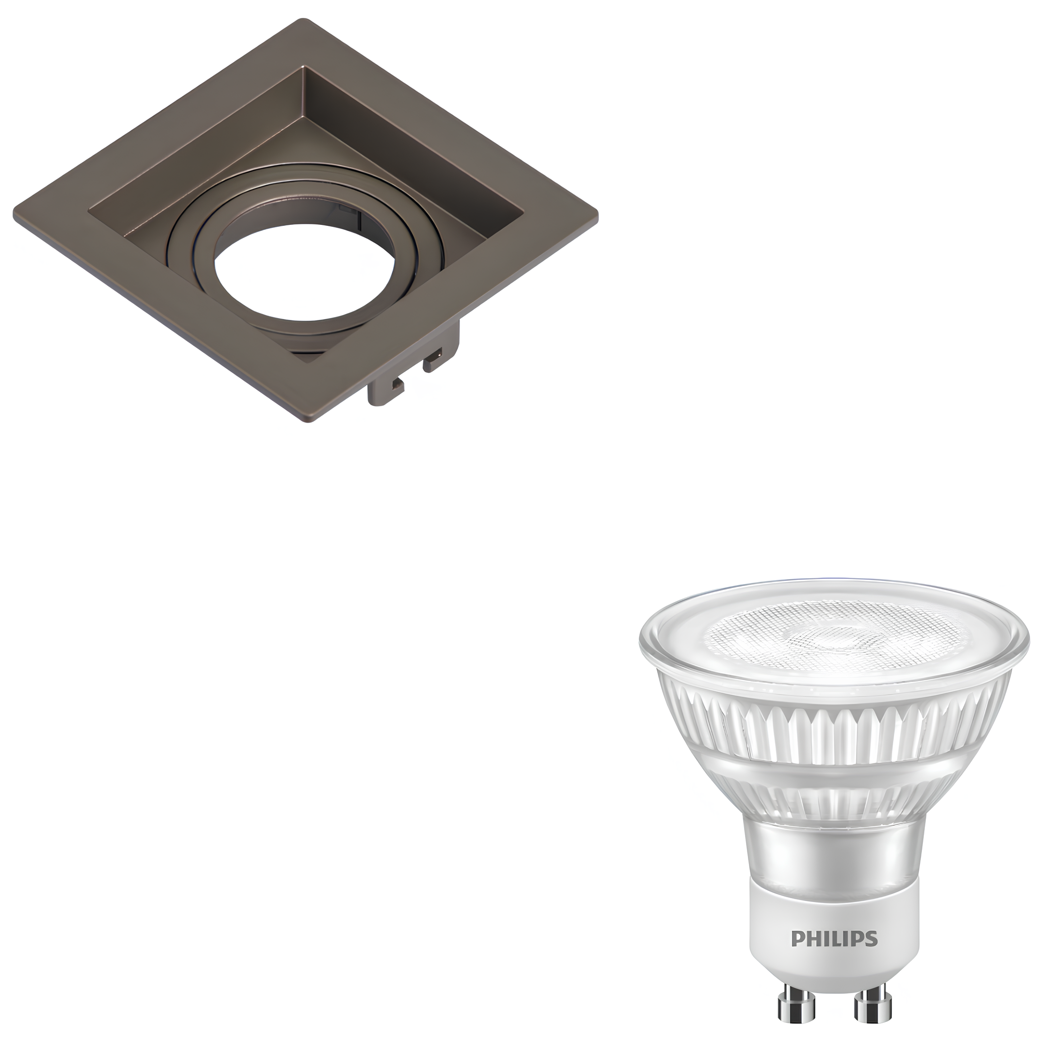Spot Quadrado Recuado Dicroica Chumbo 4W 350Lm 36° Philips