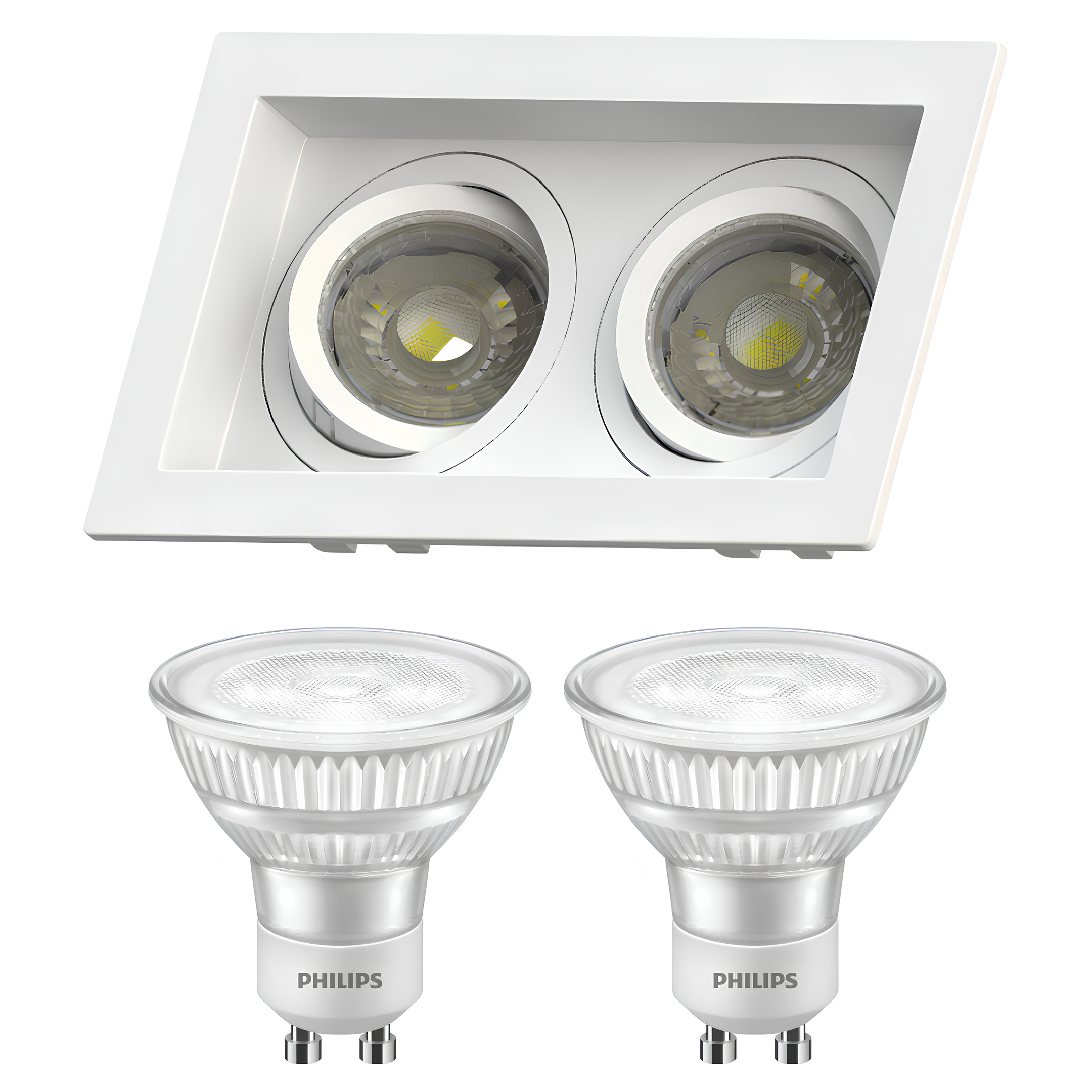 Spot Retangular 2x Par16 Dicroica Branco 4W 350Lm Philips