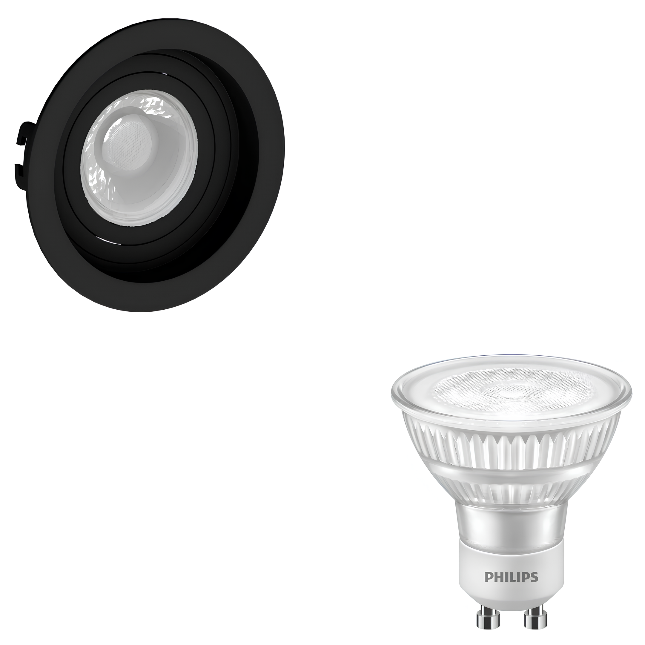 Spot Led Redondo Recuado Par16 Dicroica Preto 4,8W 525Lm 40° Bivolt Gu10 Philips