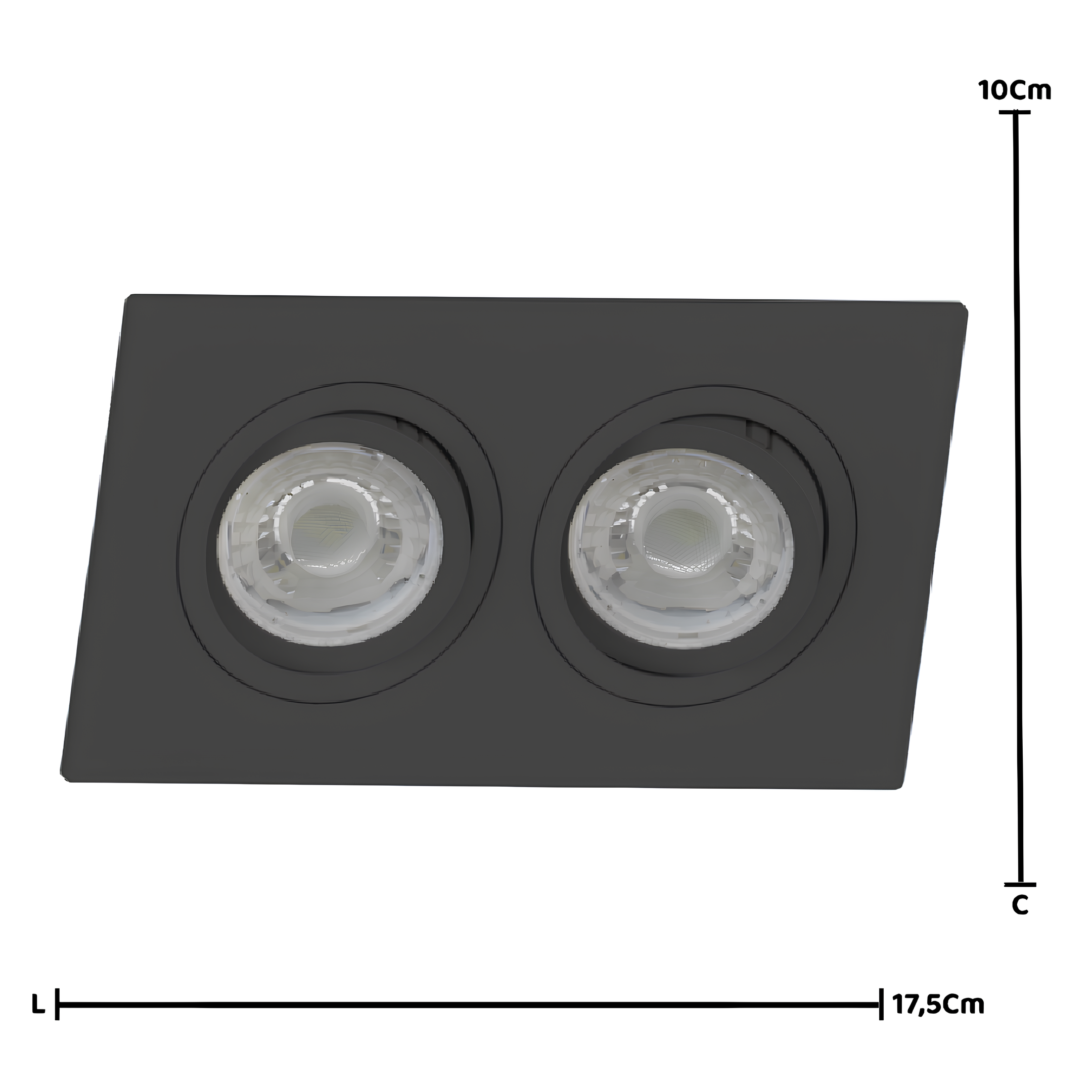 Spot Retangular Embutir 2x Dicroica Pt 4,8W 525Lm Philips