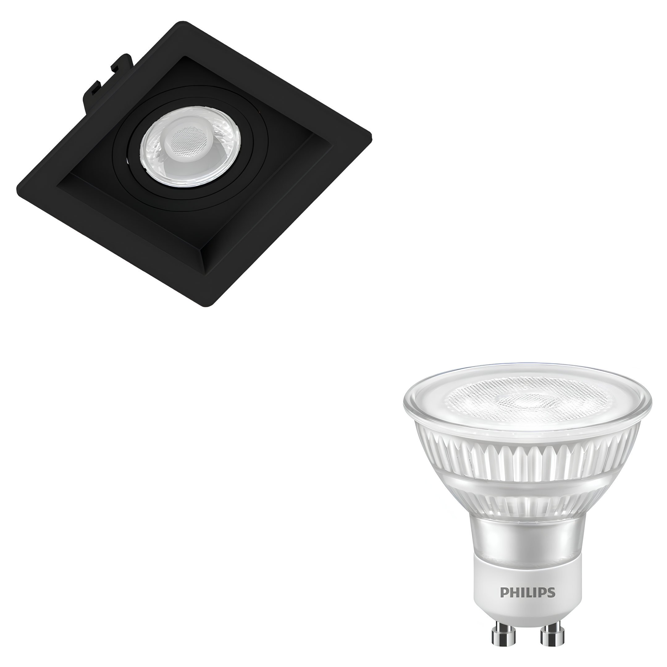 Spot Quadrado Recuado Dicroica Preto 4,8W 525Lm 40° Philips