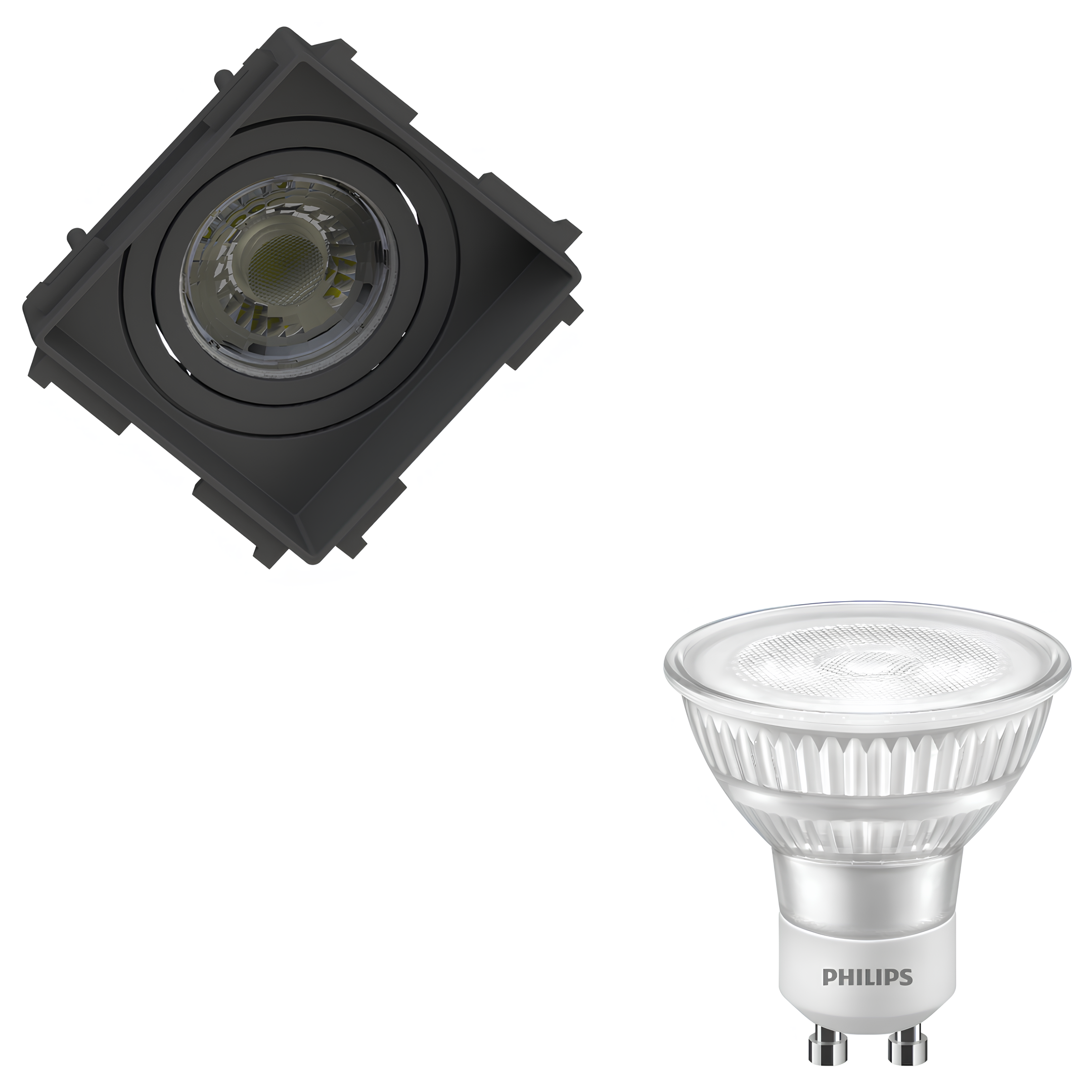 Spot Quadrado No Frame Dicroica Pt 4,8W 525Lm 40° Philips