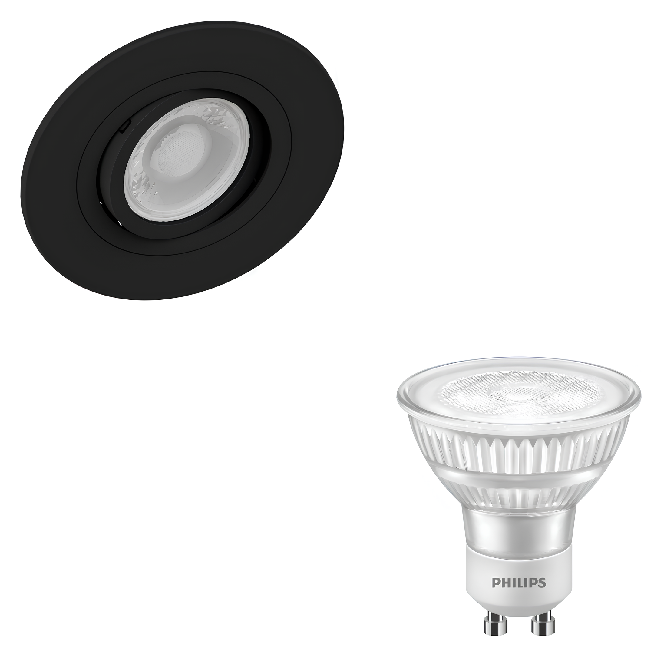 Spot Redondo Embutir Dicroica Preto 4,8W 525Lm 40° Philips