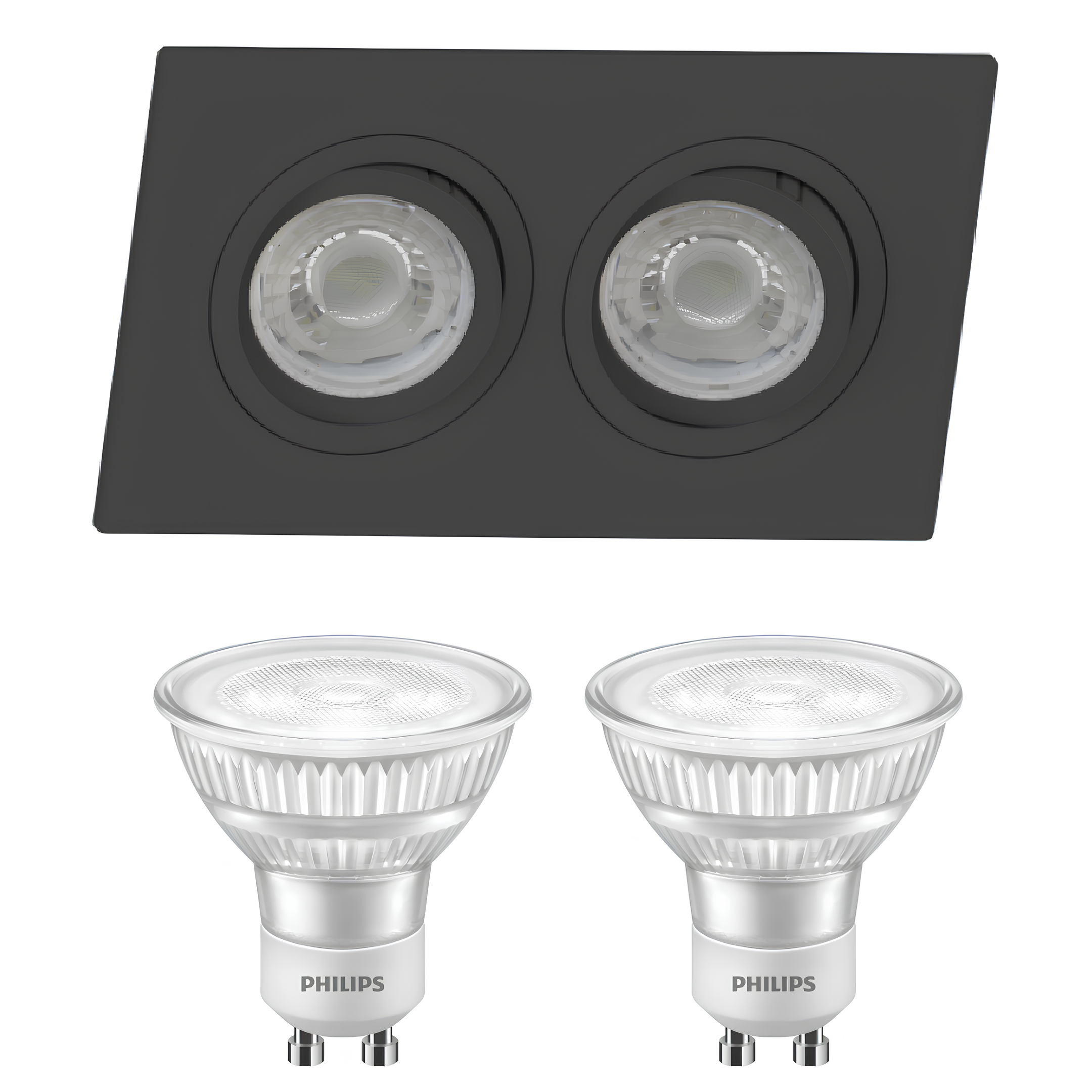 Spot Retangular Embutir 2x Dicroica Pt 4,8W 525Lm Philips