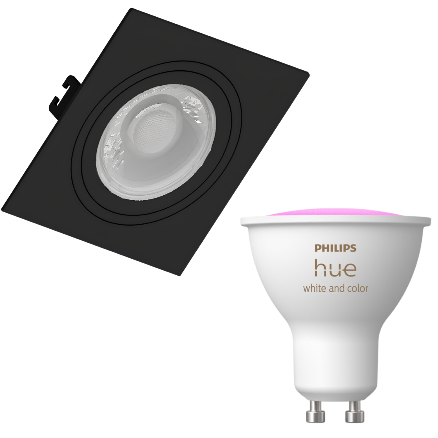 Spot Quadrado Embutir Dicroica Pt 4,7W Rgb 36° Philips Hue
