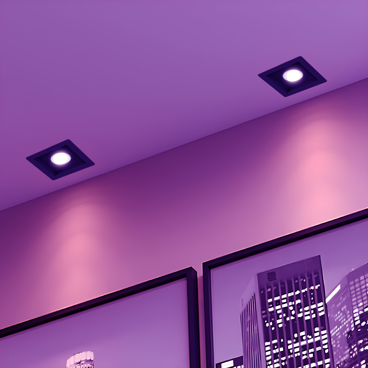 Spot Quadrado Recuado Dicroica Preto 4,7W Rgb Philips Hue