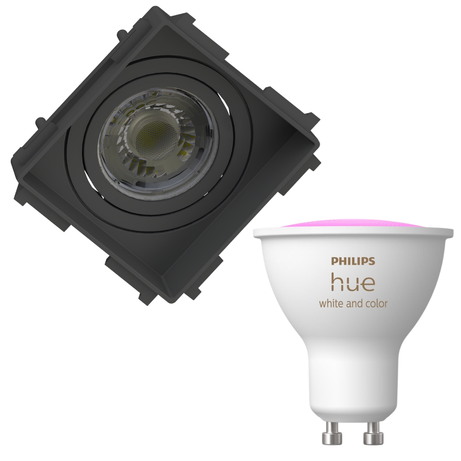 Spot Quadrado No Frame Dicroica Pt 4,7W Rgb Philips Hue