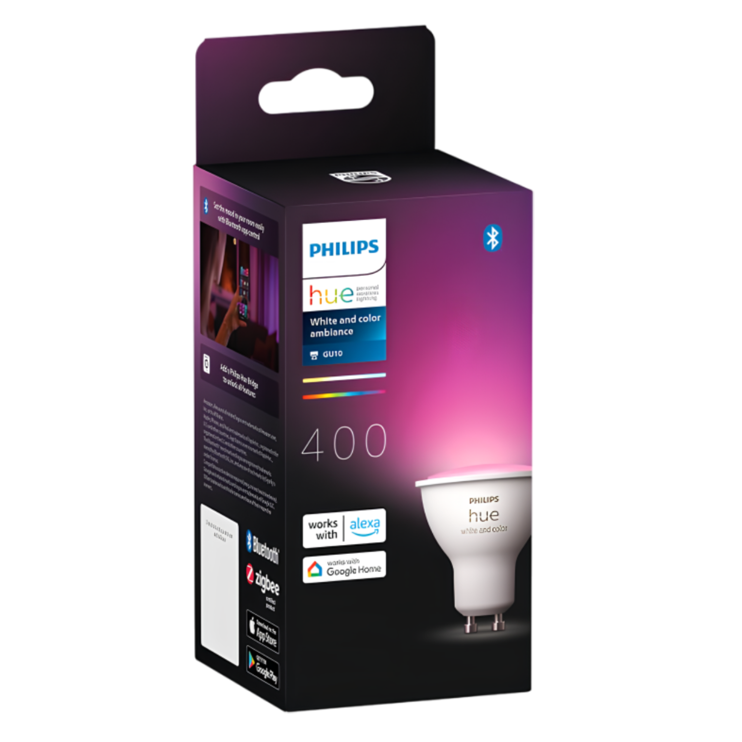Spot Retang Embutir 2x Dicroica Br/Pt 4,7W Rgb Philips Hue