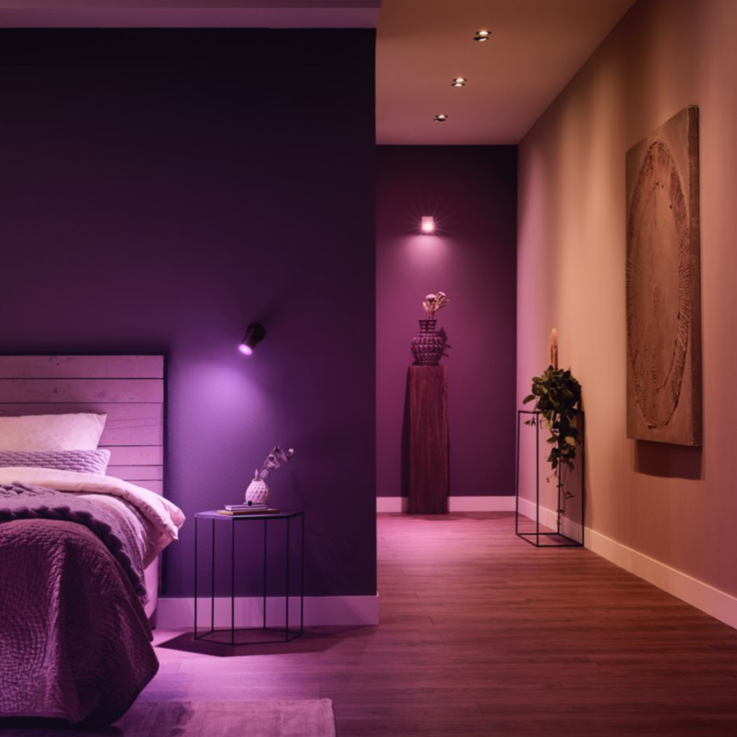 Spot Retang Embutir 2x Dicroica Br/Pt 4,7W Rgb Philips Hue