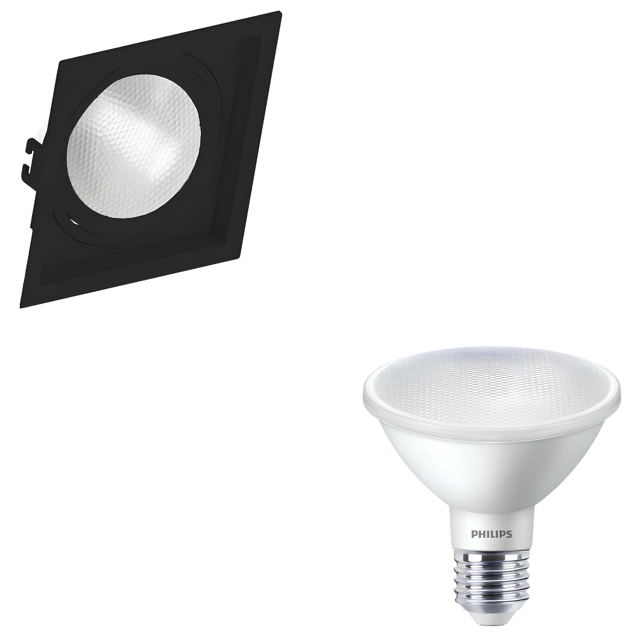 Spot Led Quadrado Recuado Par30 Pt 9,5W 900Lm 25° Philips