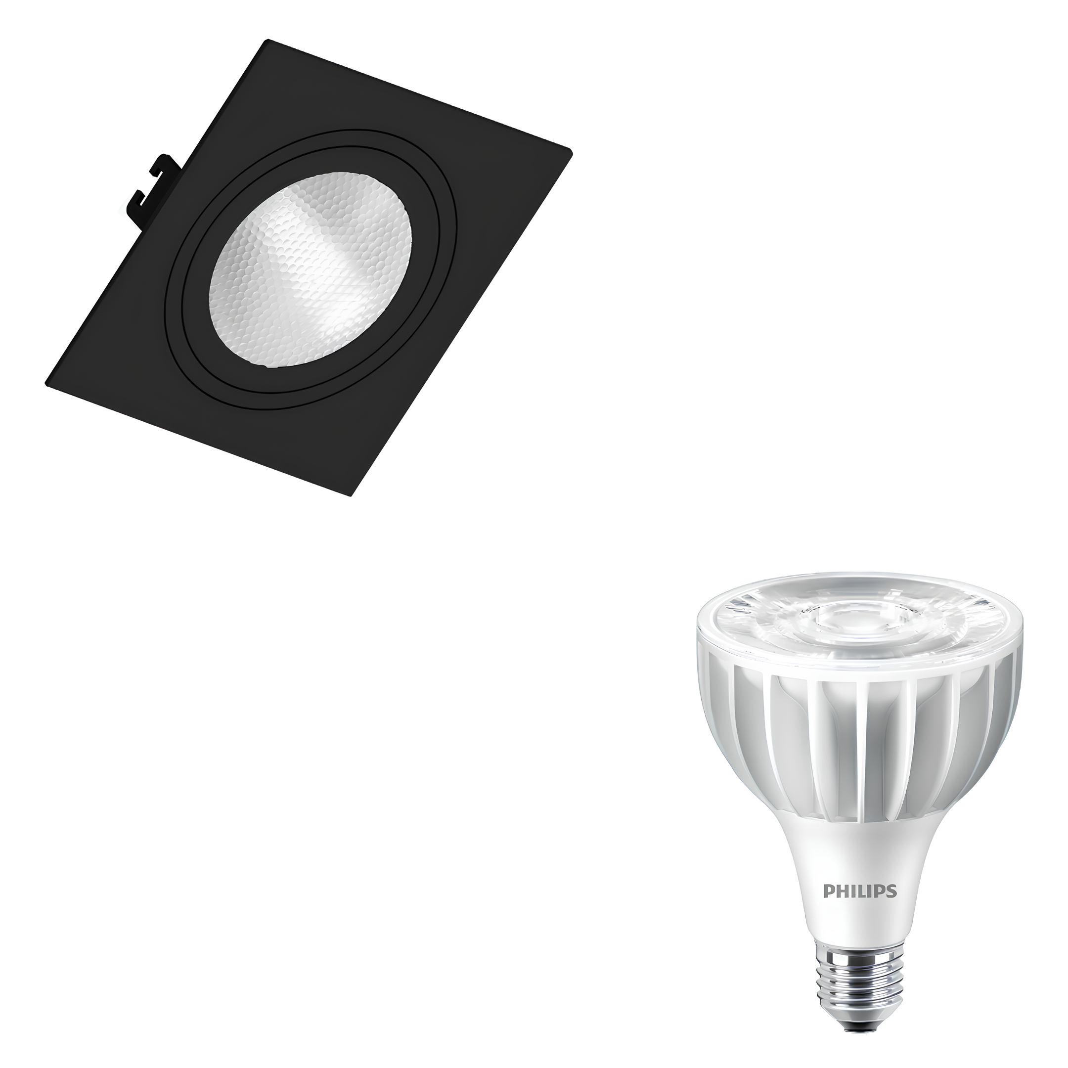 Spot Led Quadrado Embutir Par30 Pt 28W 900Lm 30° Philips